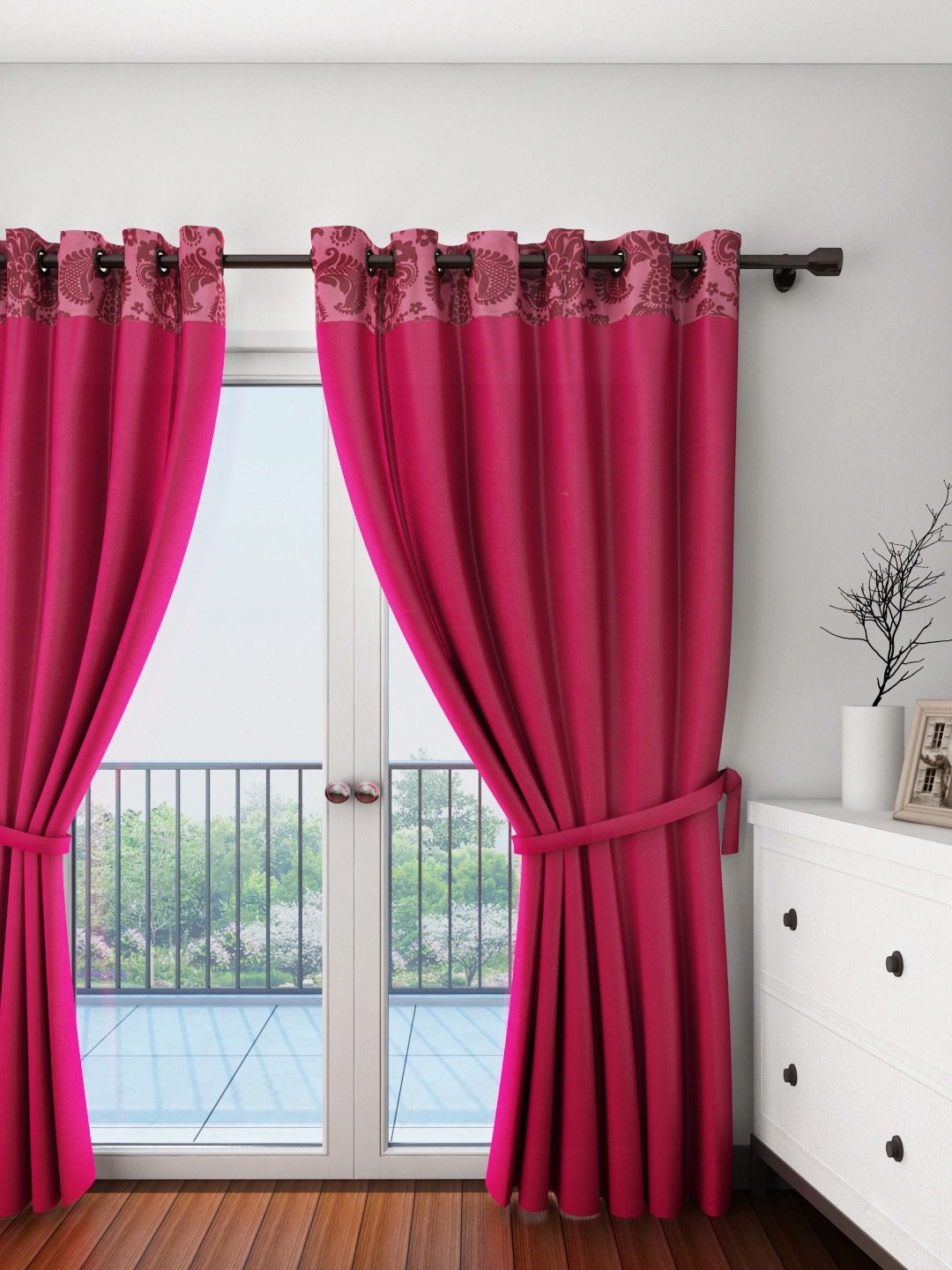 

SWAYAM Pink Single Door Curtain