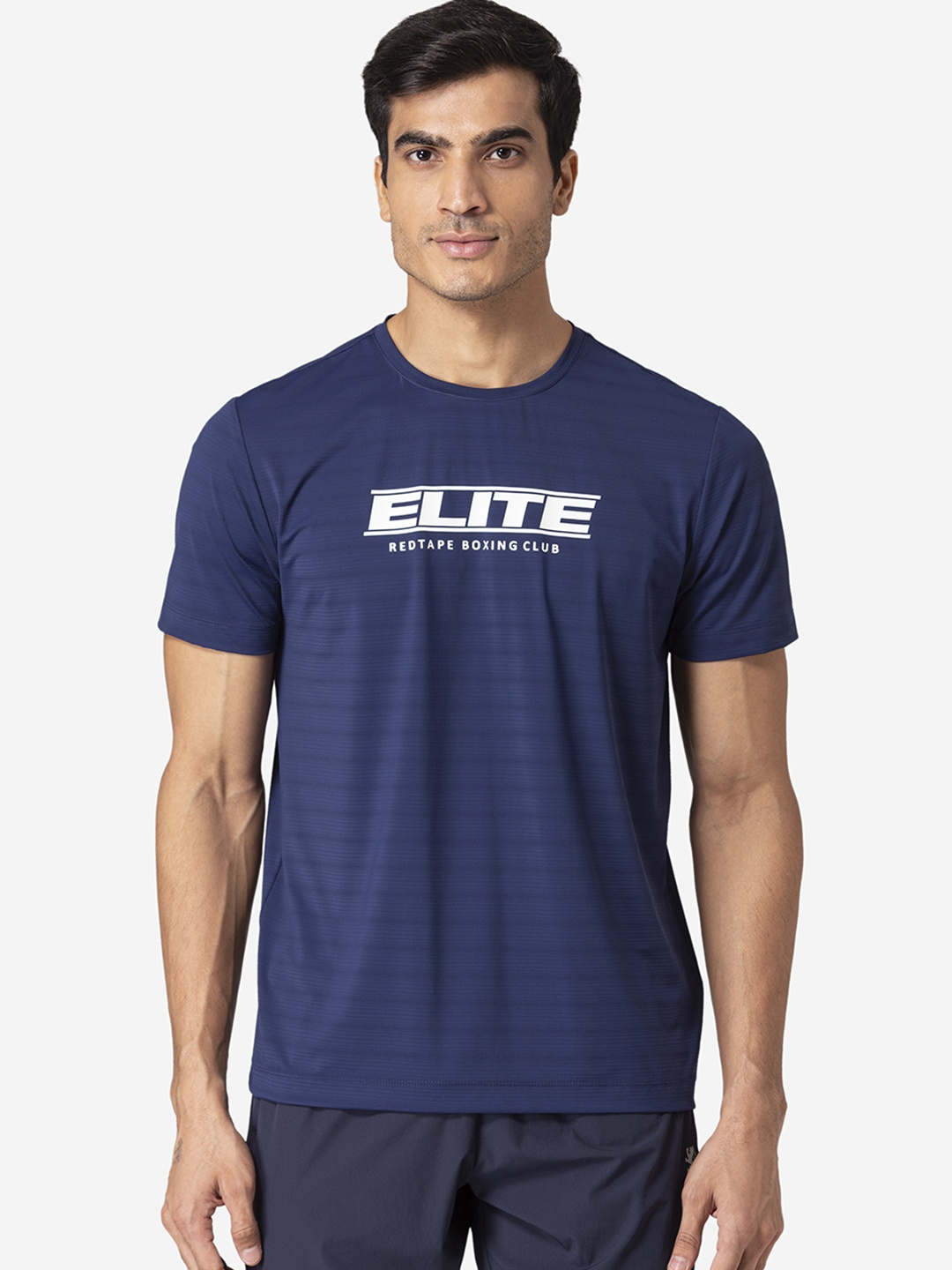 

Red Tape Men Blue Typography Printed Slim Fit T-shirt
