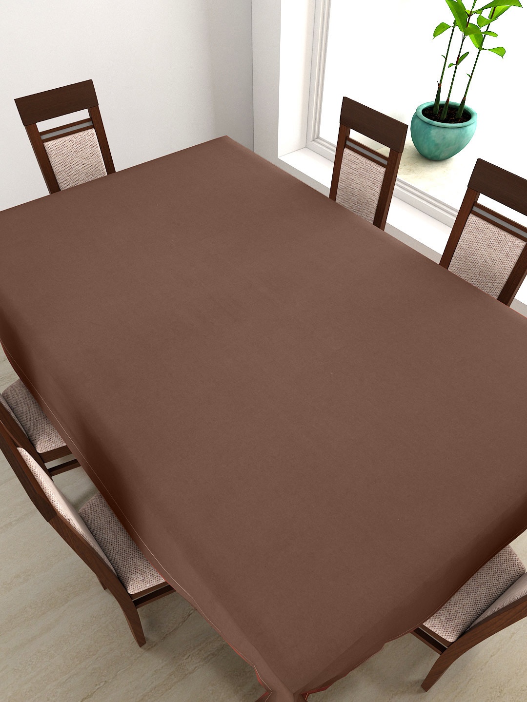 

SWAYAM Coffee Brown Rectangular 90" x 60" Cotton Table Cover