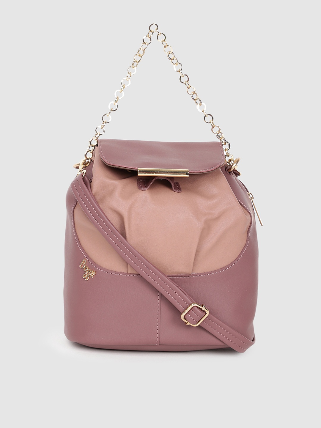 

Baggit Pink Colourblocked Structured Handheld Bag