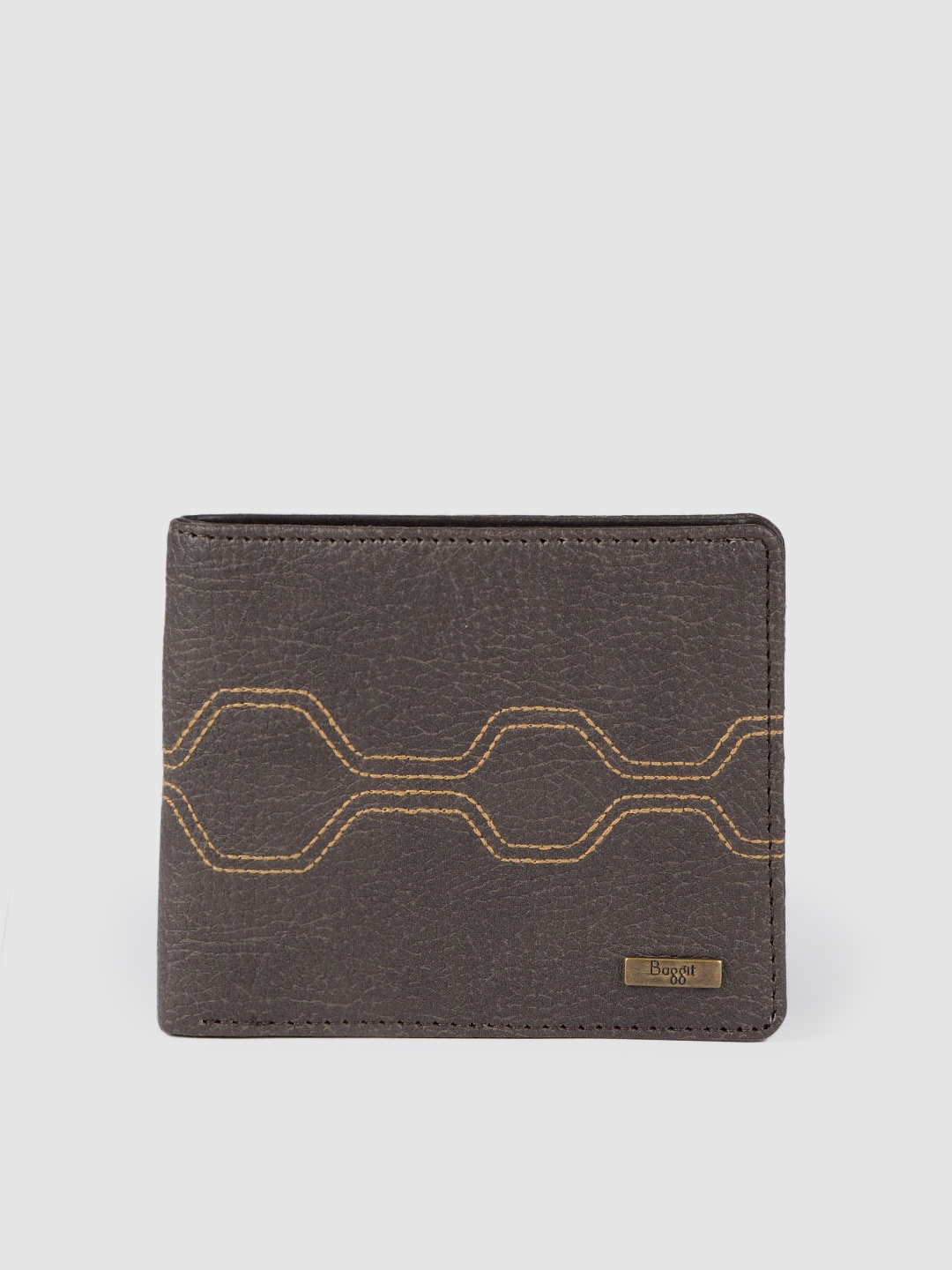 

Baggit Men Brown Geometric Printed Two Fold Wallet