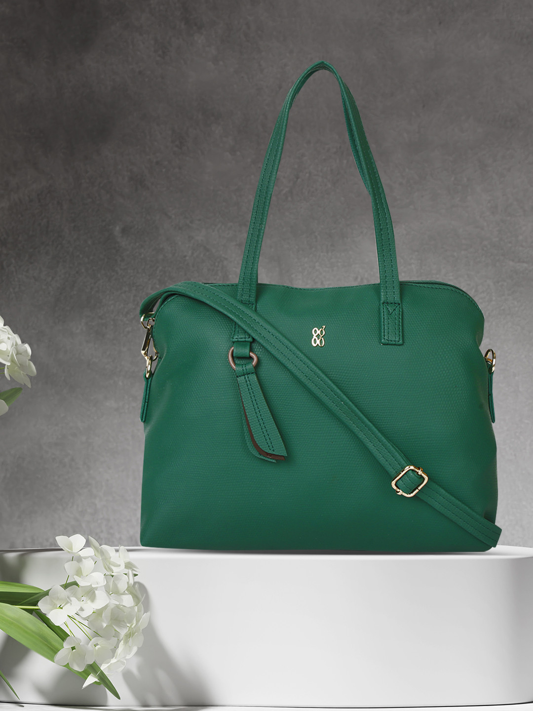 

Baggit Women Green Solid Handheld Bag