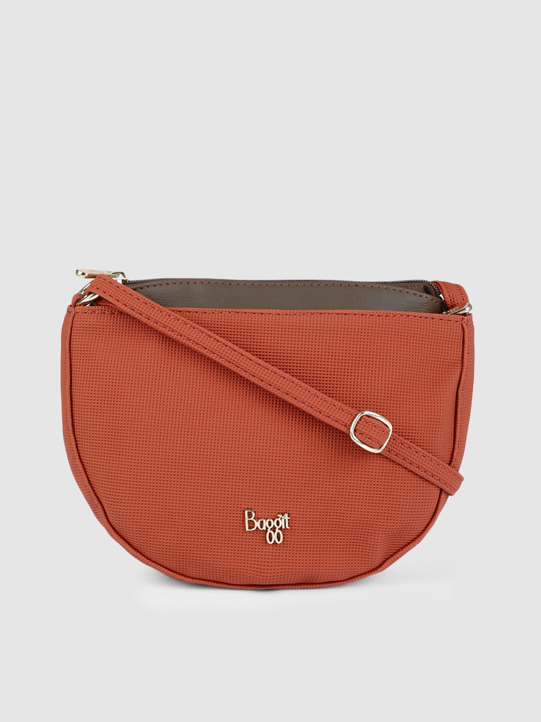 

Baggit Women Rust Brown Half Moon Sling Bag
