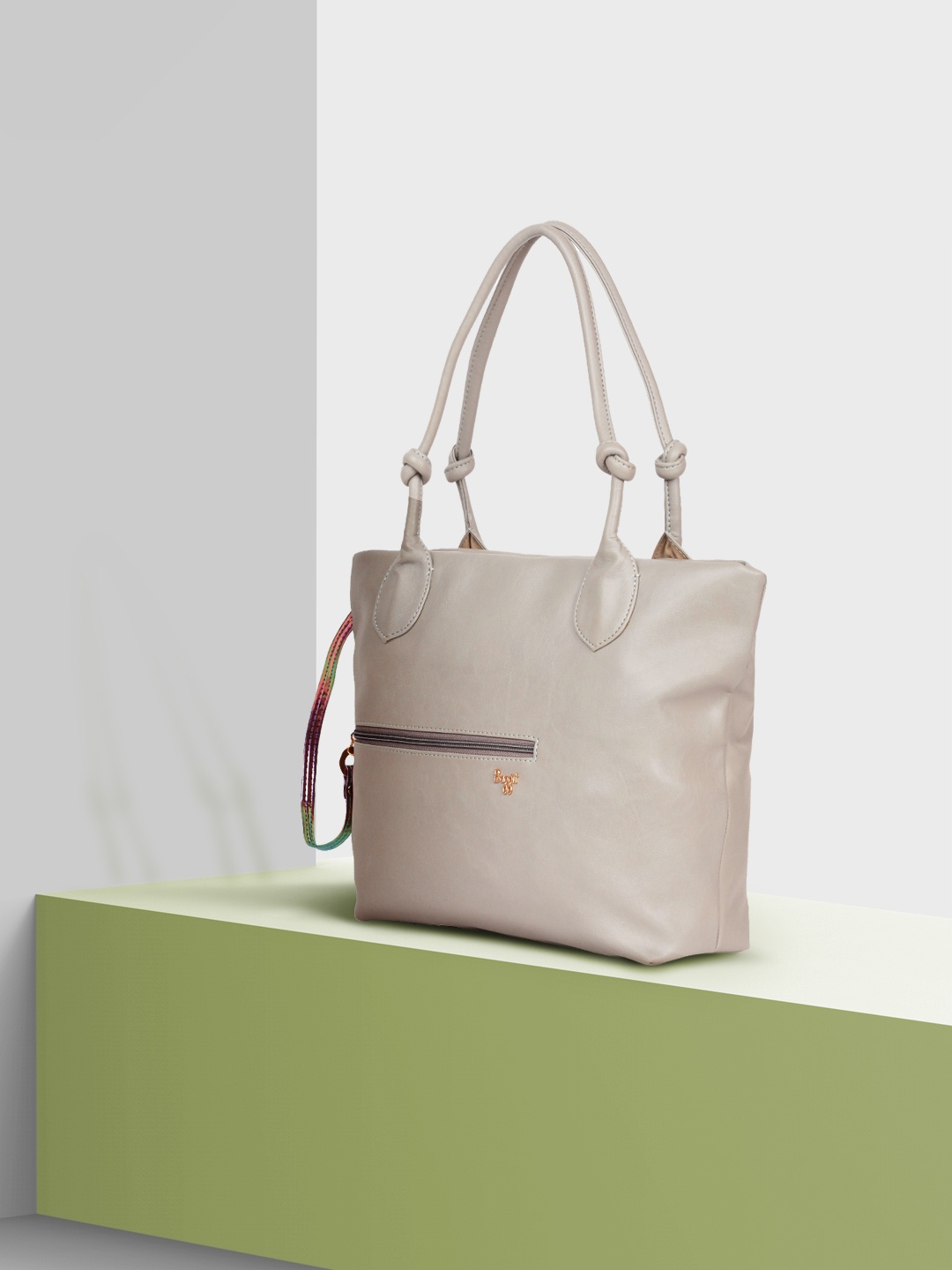 

Baggit Grey Structured Handheld Bag
