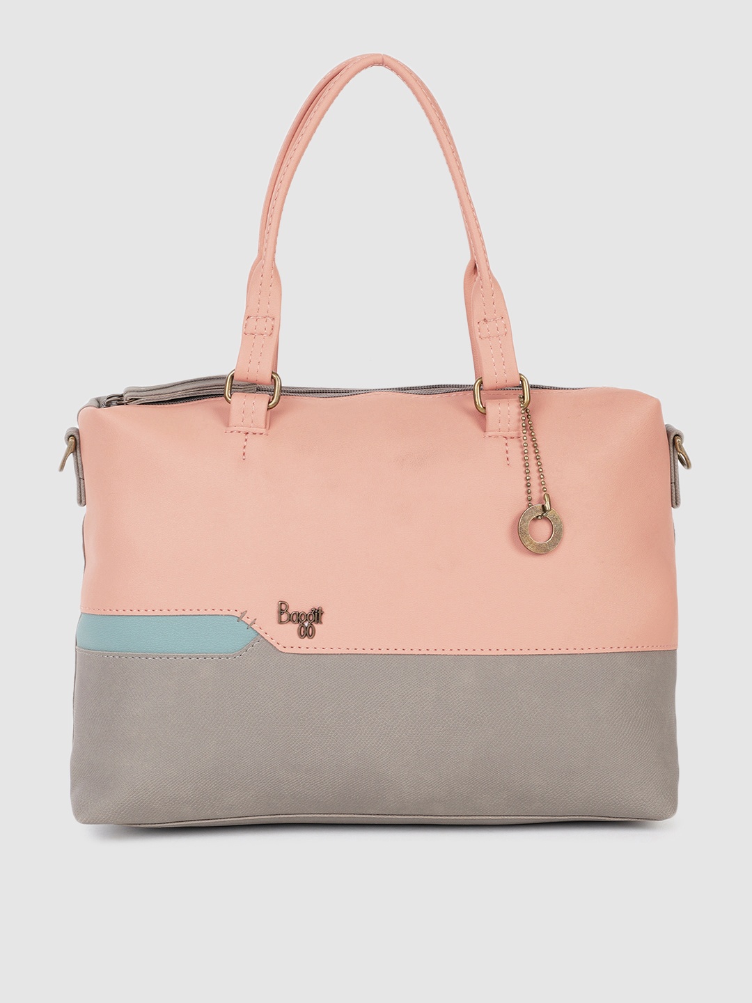 

Baggit Pink & Grey Colourblocked L COLORANT TRIVAGO 5 Handheld Bag
