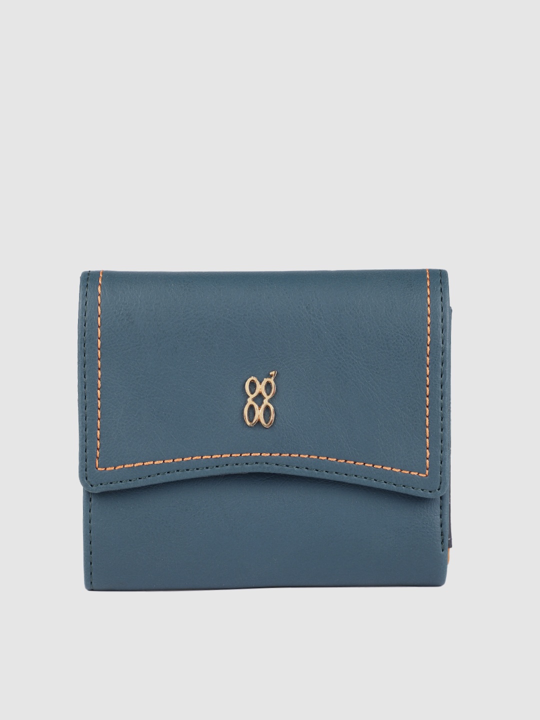 

Baggit Women Blue Solid Three Fold Wallet