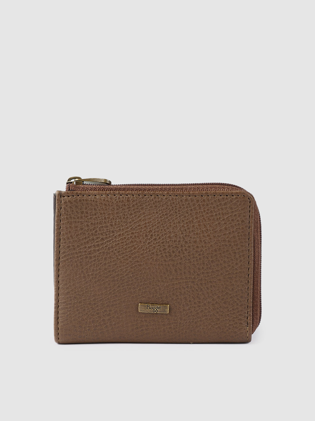 

Baggit Men Brown Solid Zip Around Card Holder