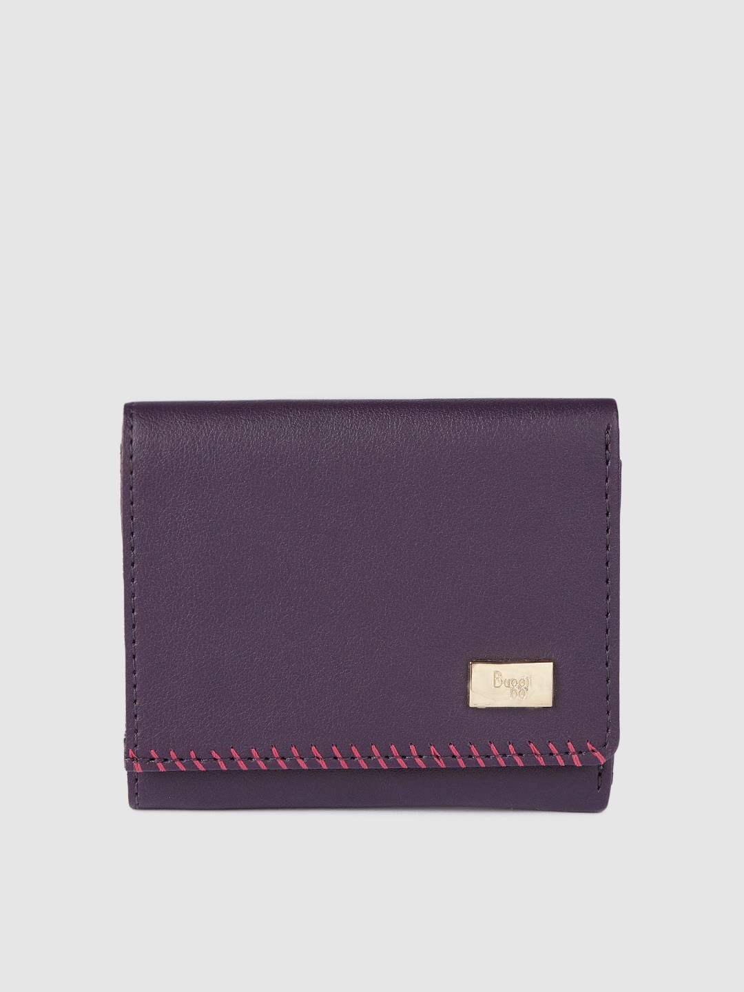 

Baggit Women Purple Solid Three Fold Wallet