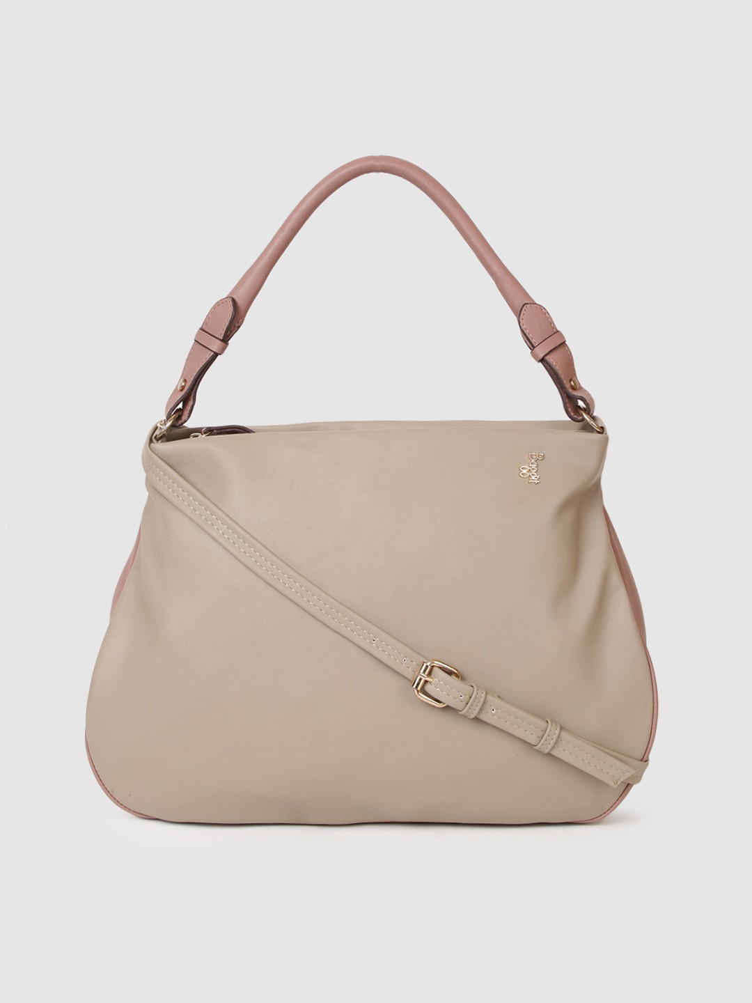 

Baggit Beige Solid Hobo Bag