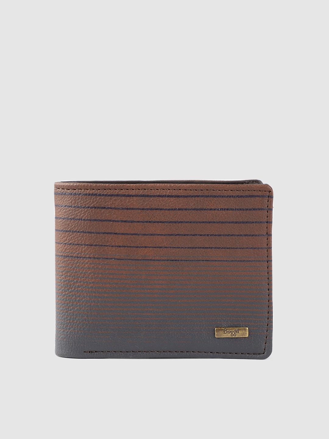 

Baggit Men Brown & Blue Striped GW IMMENSE AXIS Two Fold Wallet