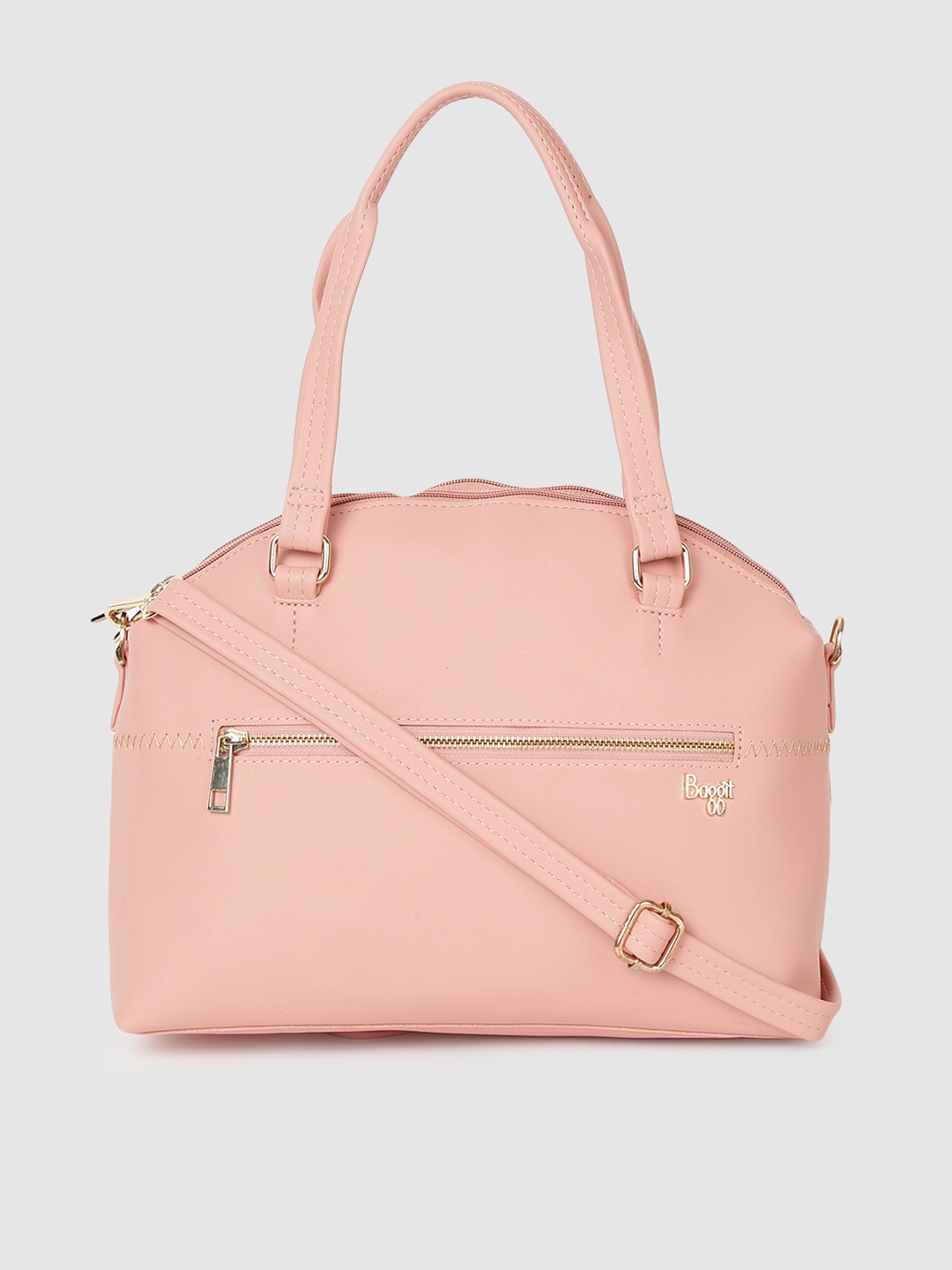 

Baggit Peach-Coloured Half Moon Sling Bag