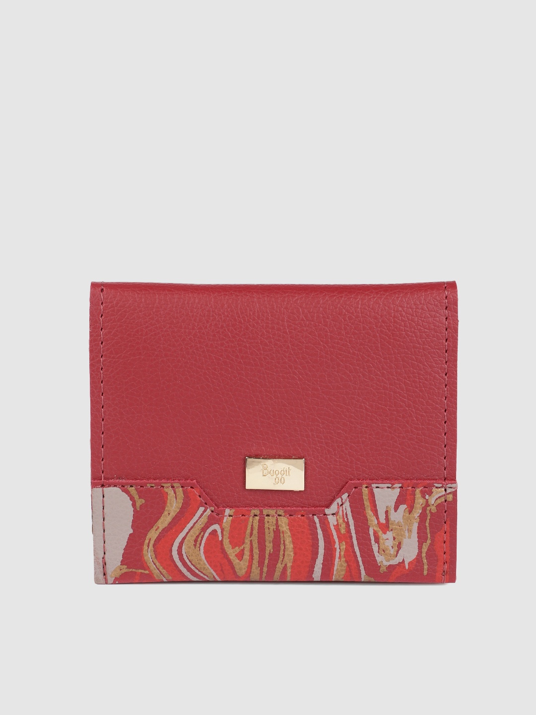 

Baggit Women Red Printed Two Fold Wallet