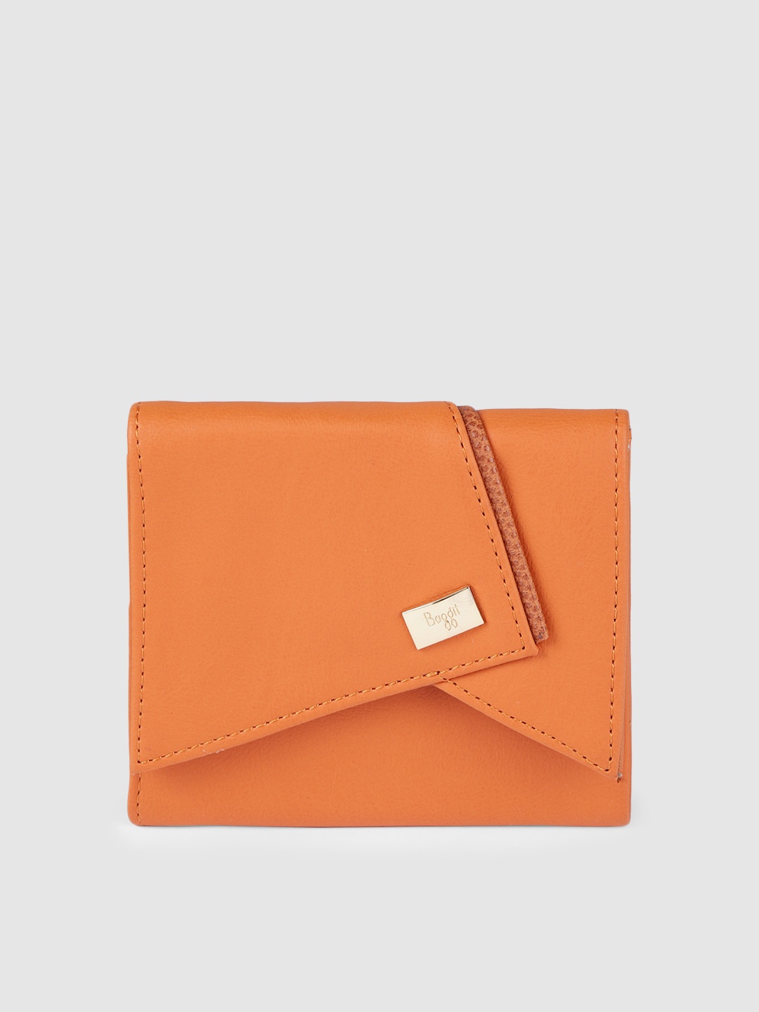 

Baggit Women Orange Solid Three Fold Wallet