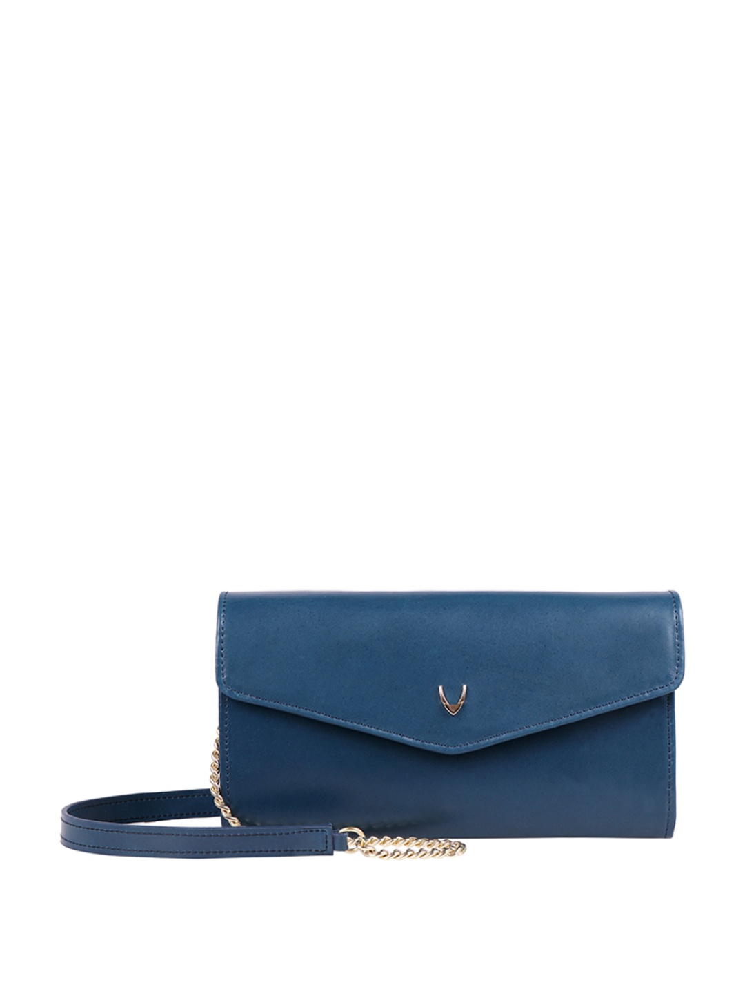 

Hidesign Women Blue Solid Leather Envelope with Sling Strap