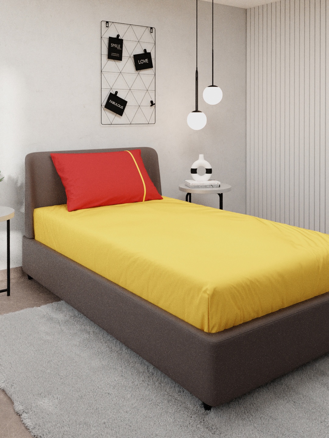 

Stoa Paris Orange & Red Solid 144 TC Cotton Single Bedsheet with 1 Pillow Covers