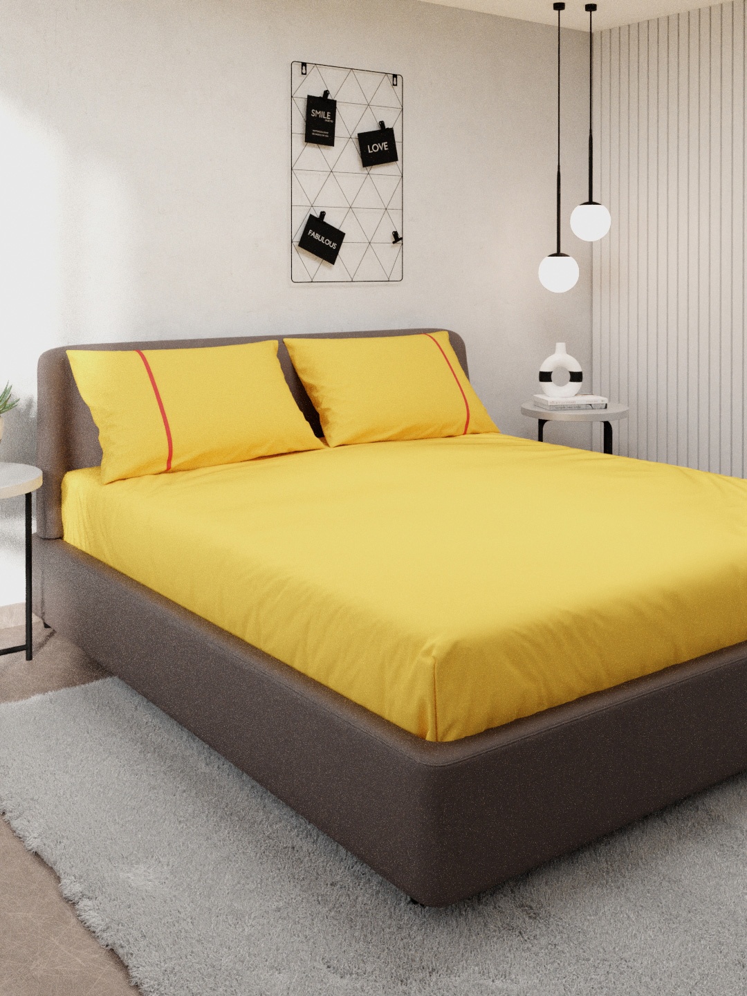 

Stoa Paris Orange Solid 144 TC Cotton Queen Bedsheet with 2 Pillow Covers