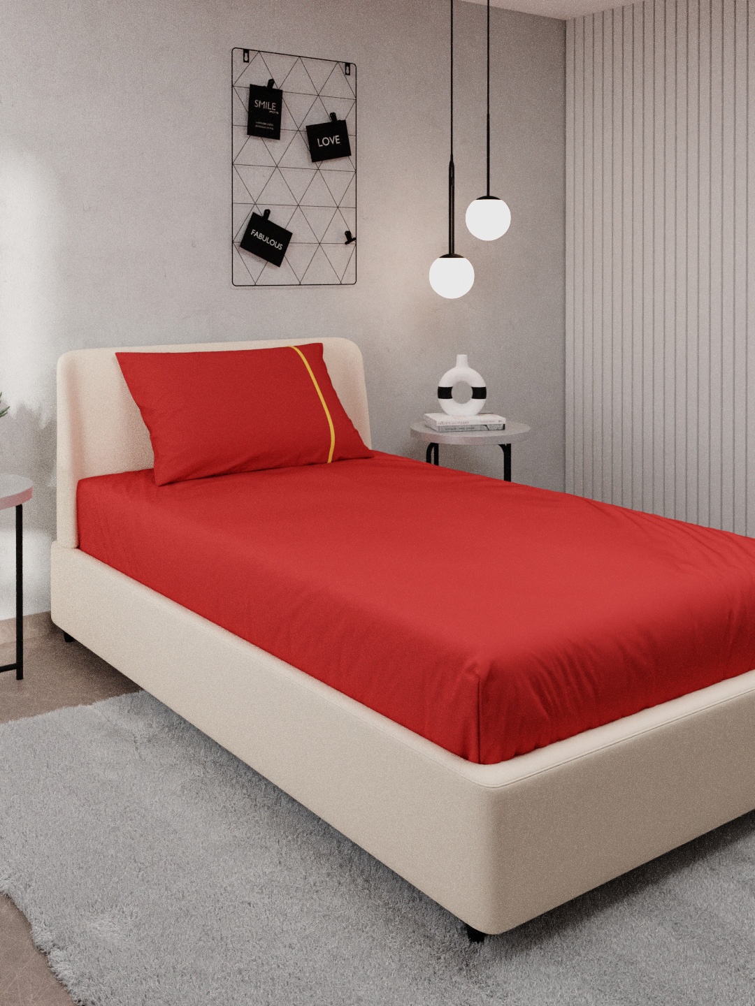 

Stoa Paris Red 144 TC Single Bedsheet with 1 Pillow Covers