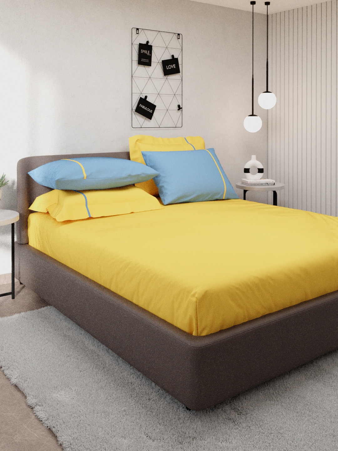 

Stoa Paris Orange 144 TC King Bedsheet with 5 Pillow Covers