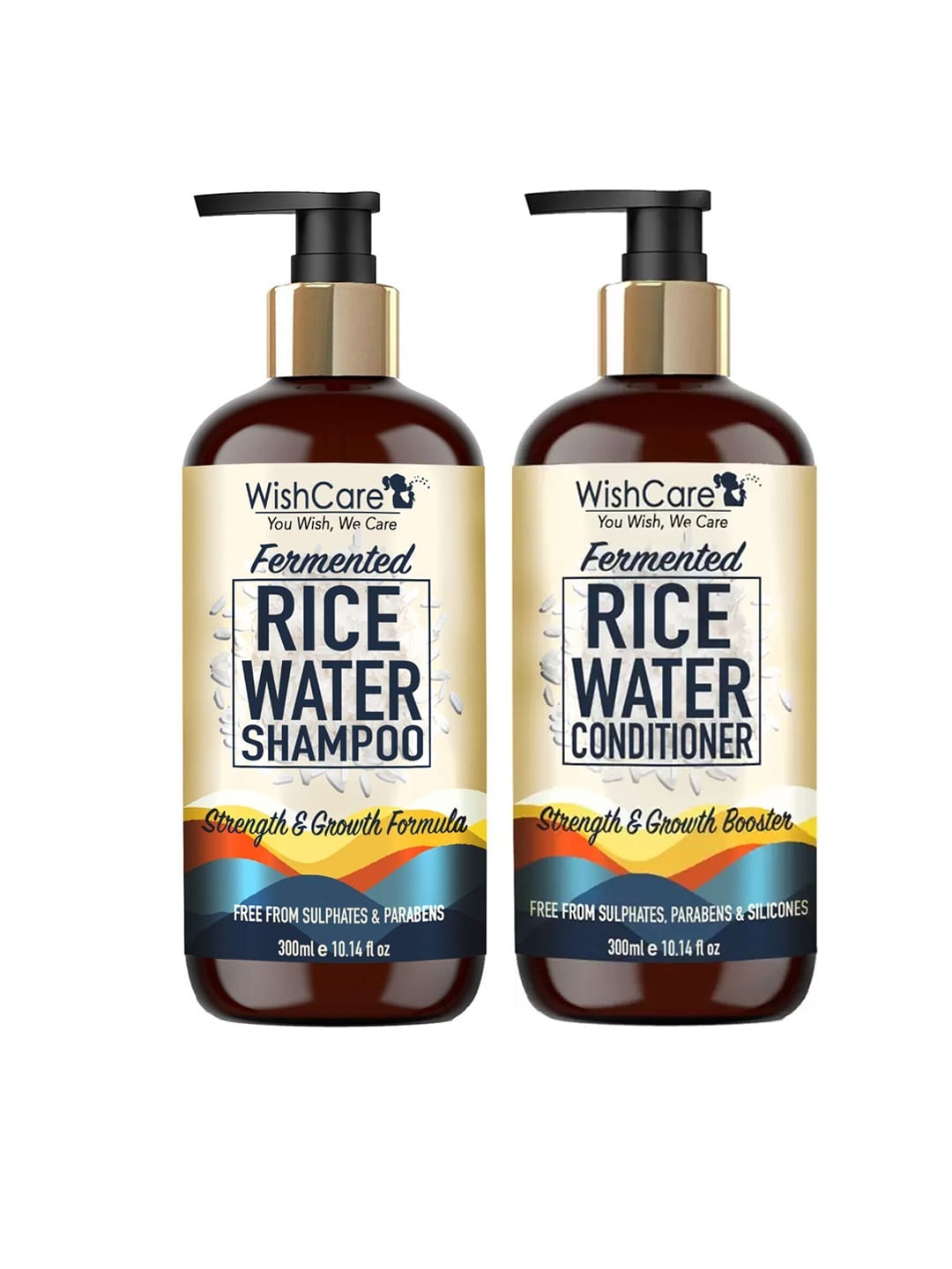

WishCare Fermented Rice Water Shampoo & Conditioner, Brown