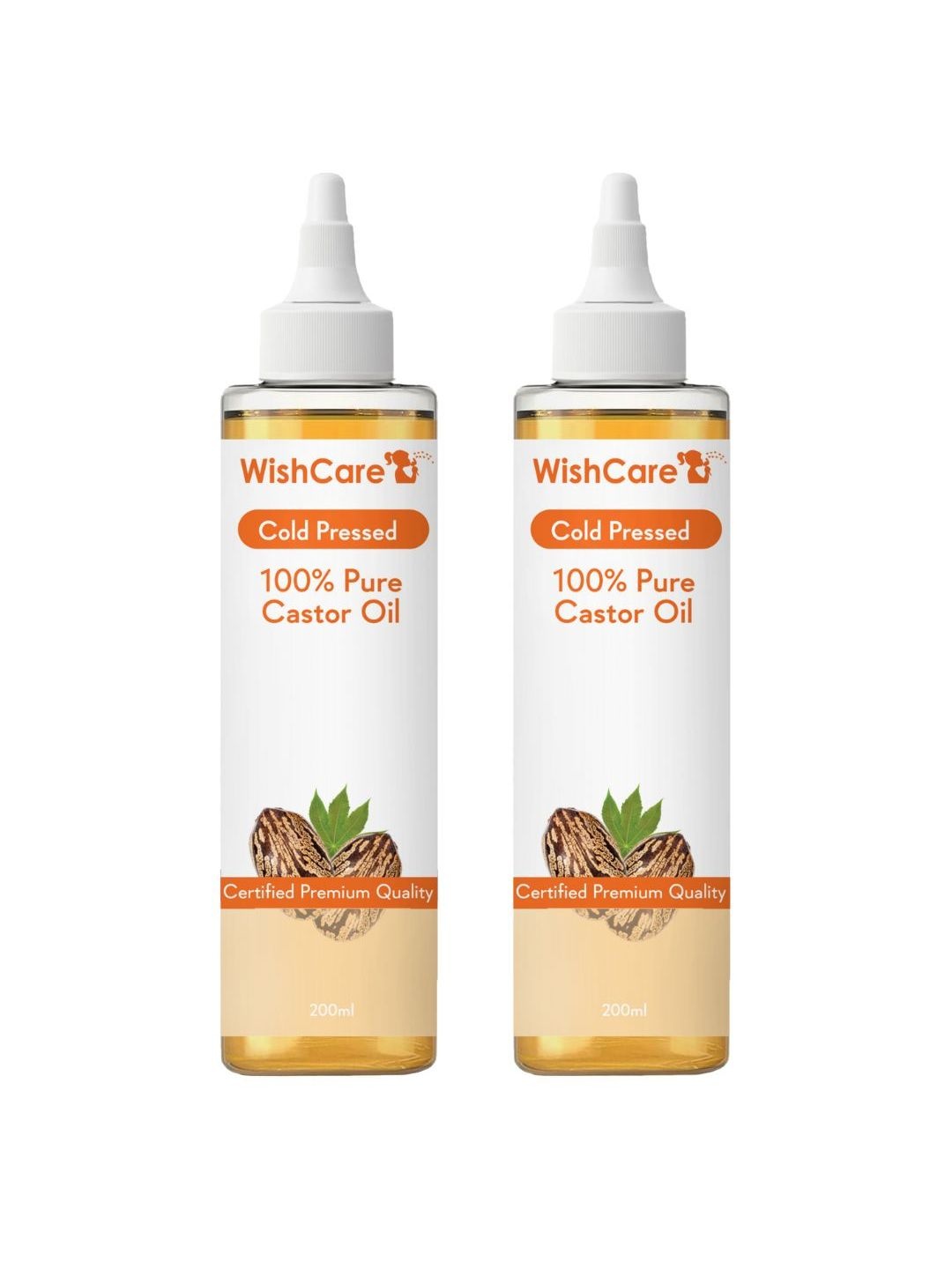 

Wishcare Pack of 2 Pure Cold Pressed Castor Oil 200 ml, Yellow