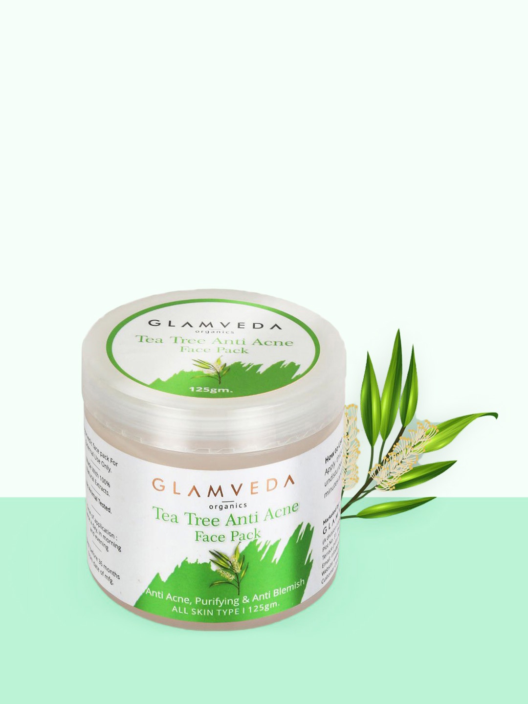 

GLAMVEDA Tea Tree Anti Acne Face Pack - 125 g, Green