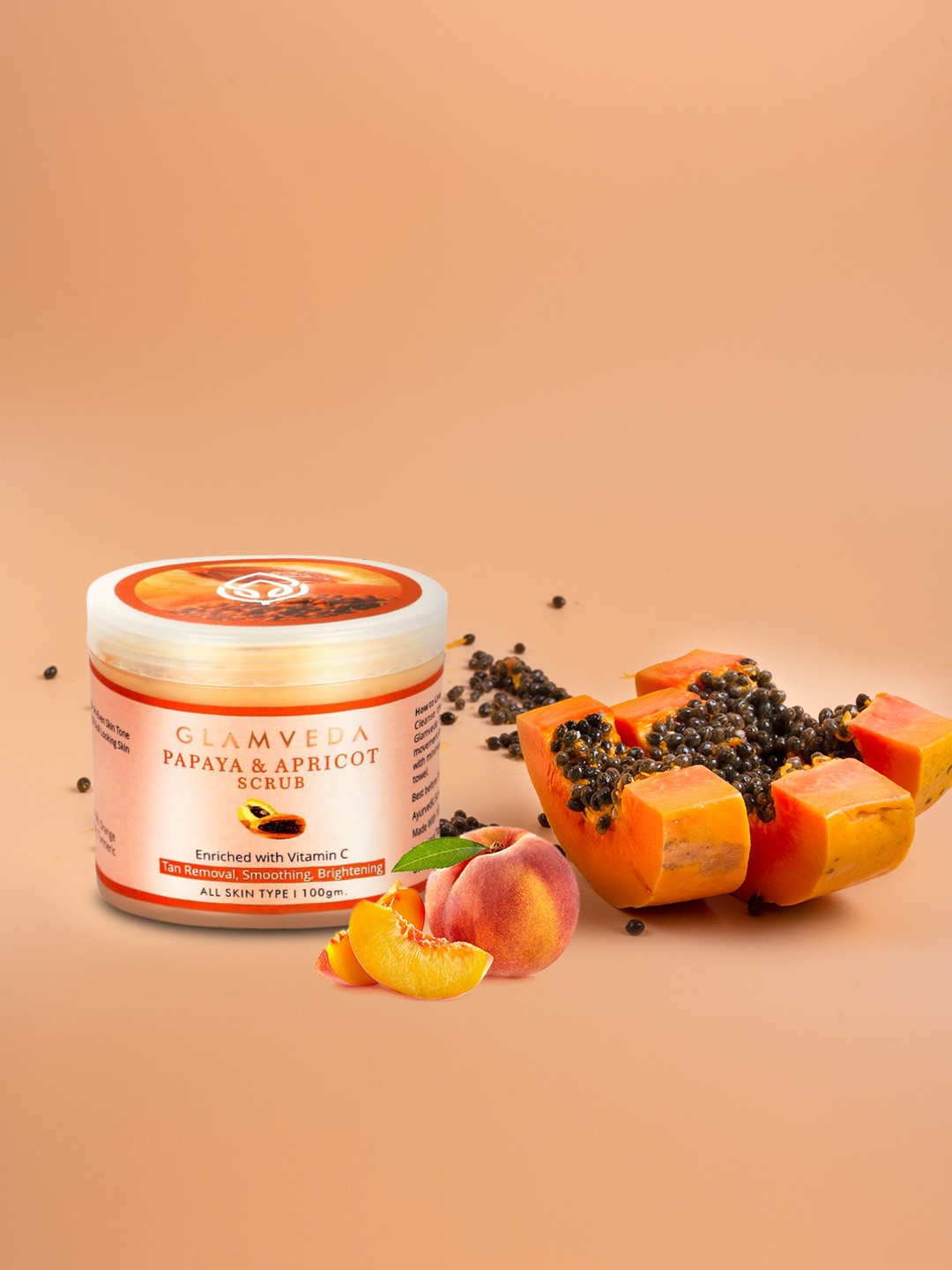 

GLAMVEDA Papaya & Apricot Tan Removal Scrub - 100 g, Yellow