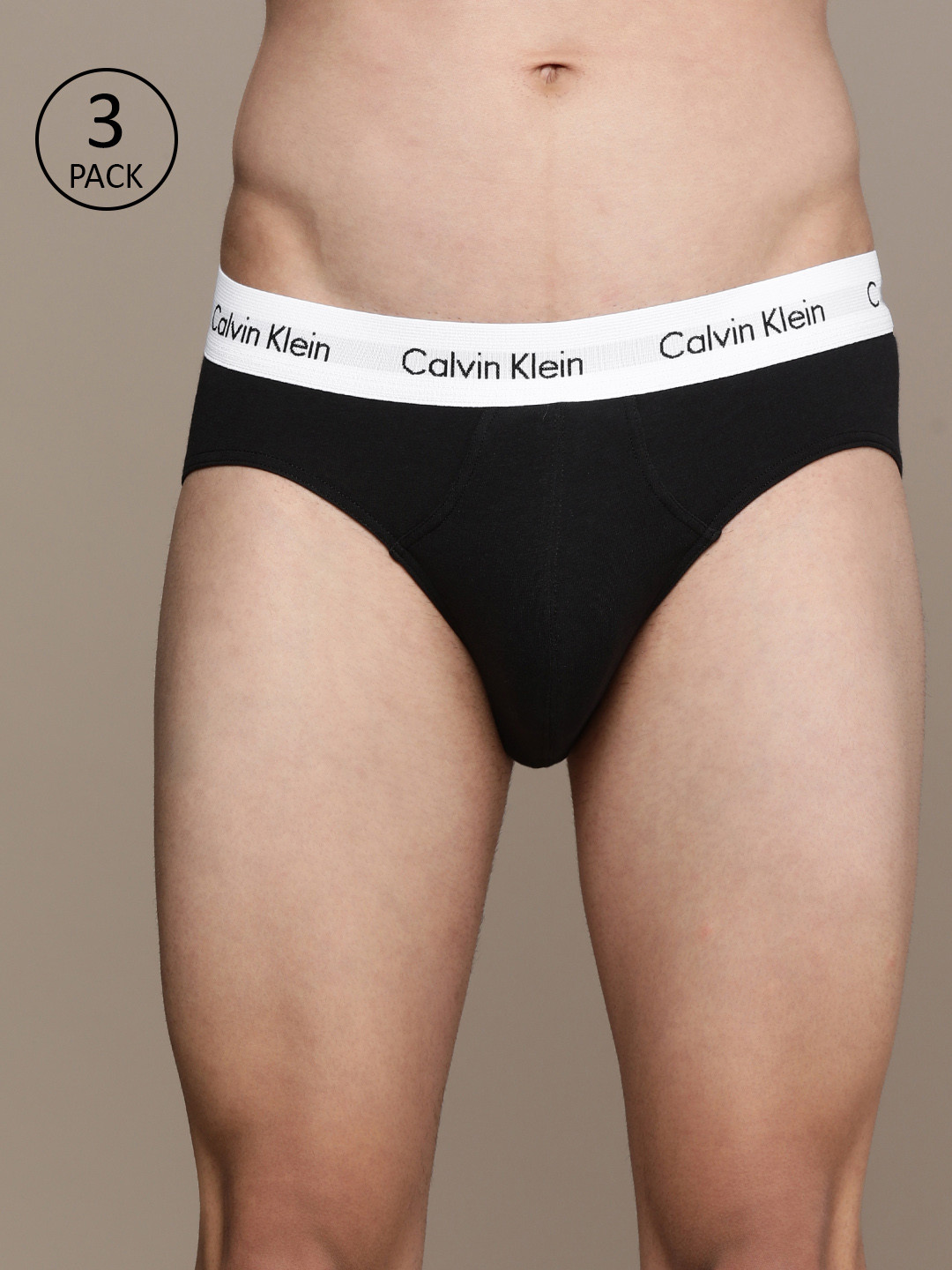 

Calvin Klein Underwear Pack of 3 Men Black Solid Briefs U2661001-001
