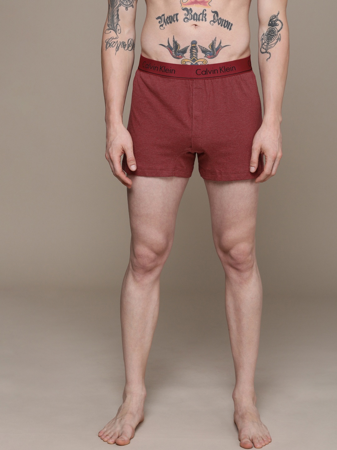 

Calvin Klein Underwear Men Maroon Slim Fit Boxer-Style Briefs NB1525TVD