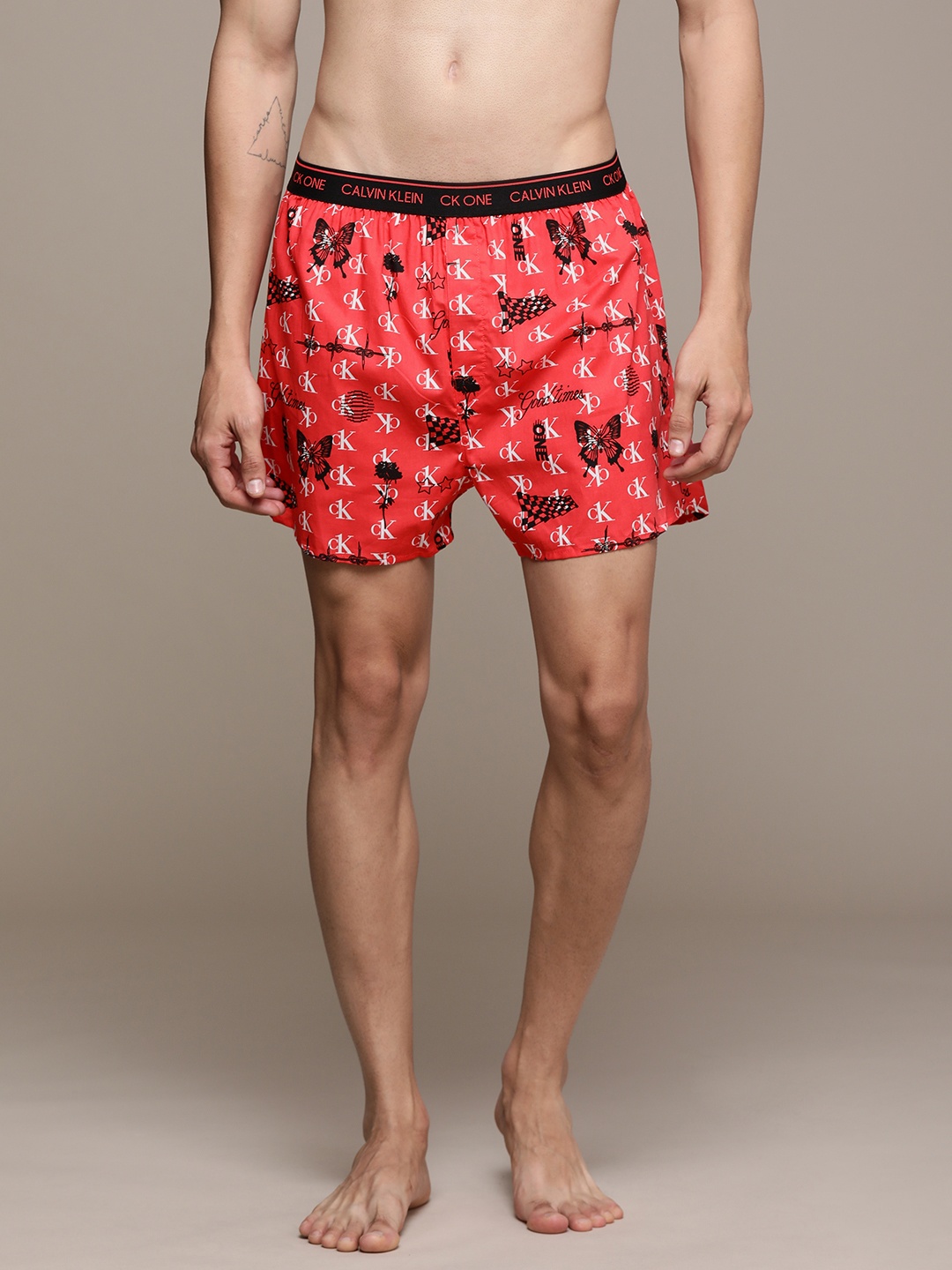 

Calvin Klein Underwear Men Red Brand Logo Printed Pure Cotton Boxers