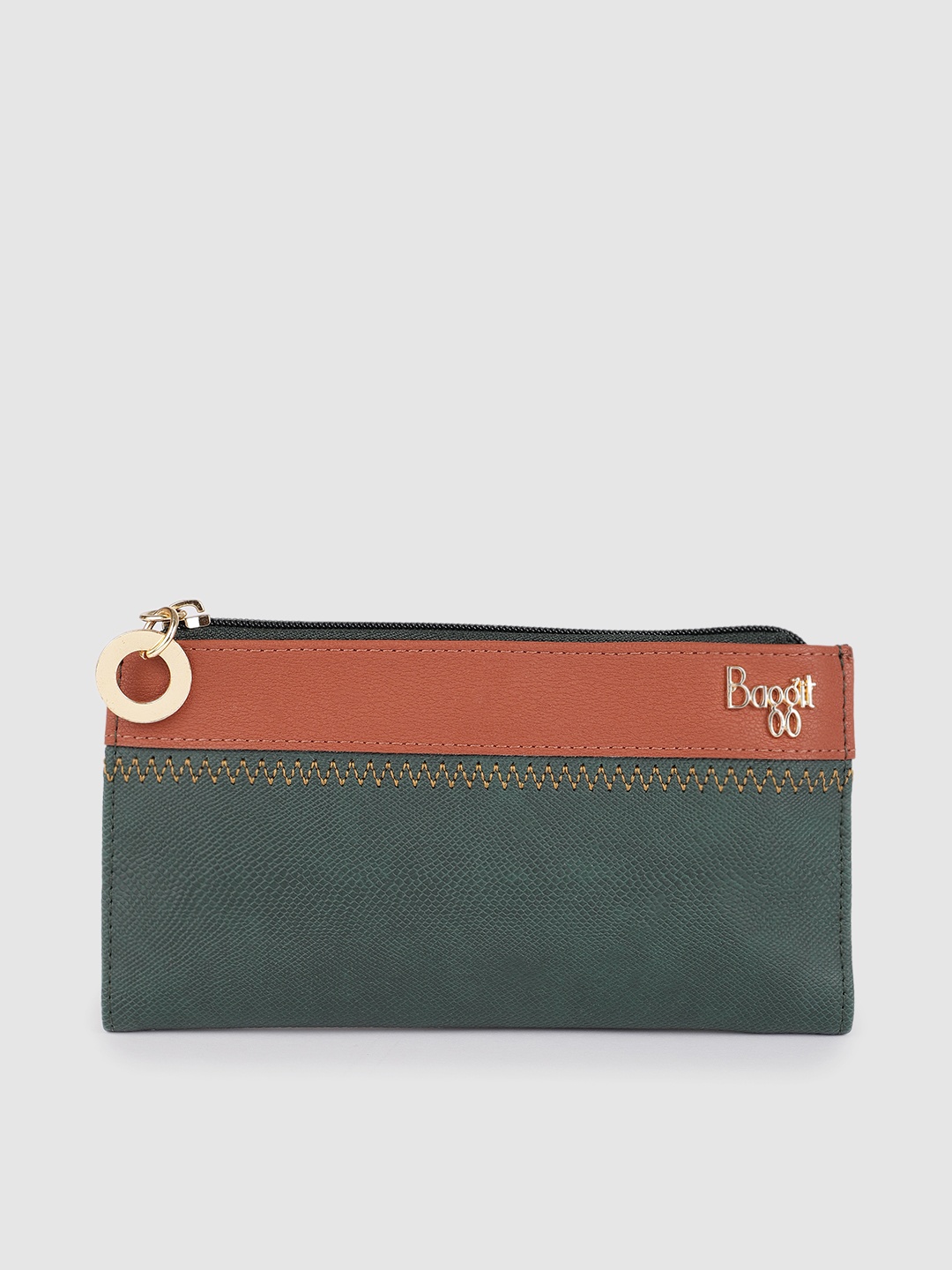 

Baggit Women Green & Brown Animal Textured LW FAULSY TRIVAGO 1 Two Fold Wallet