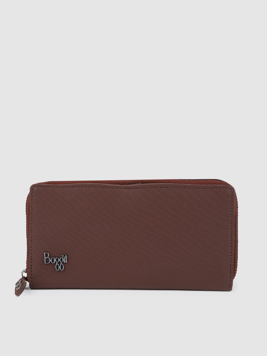 

Baggit Women Brown Textured FRUZ DRILL Zip Around Wallet