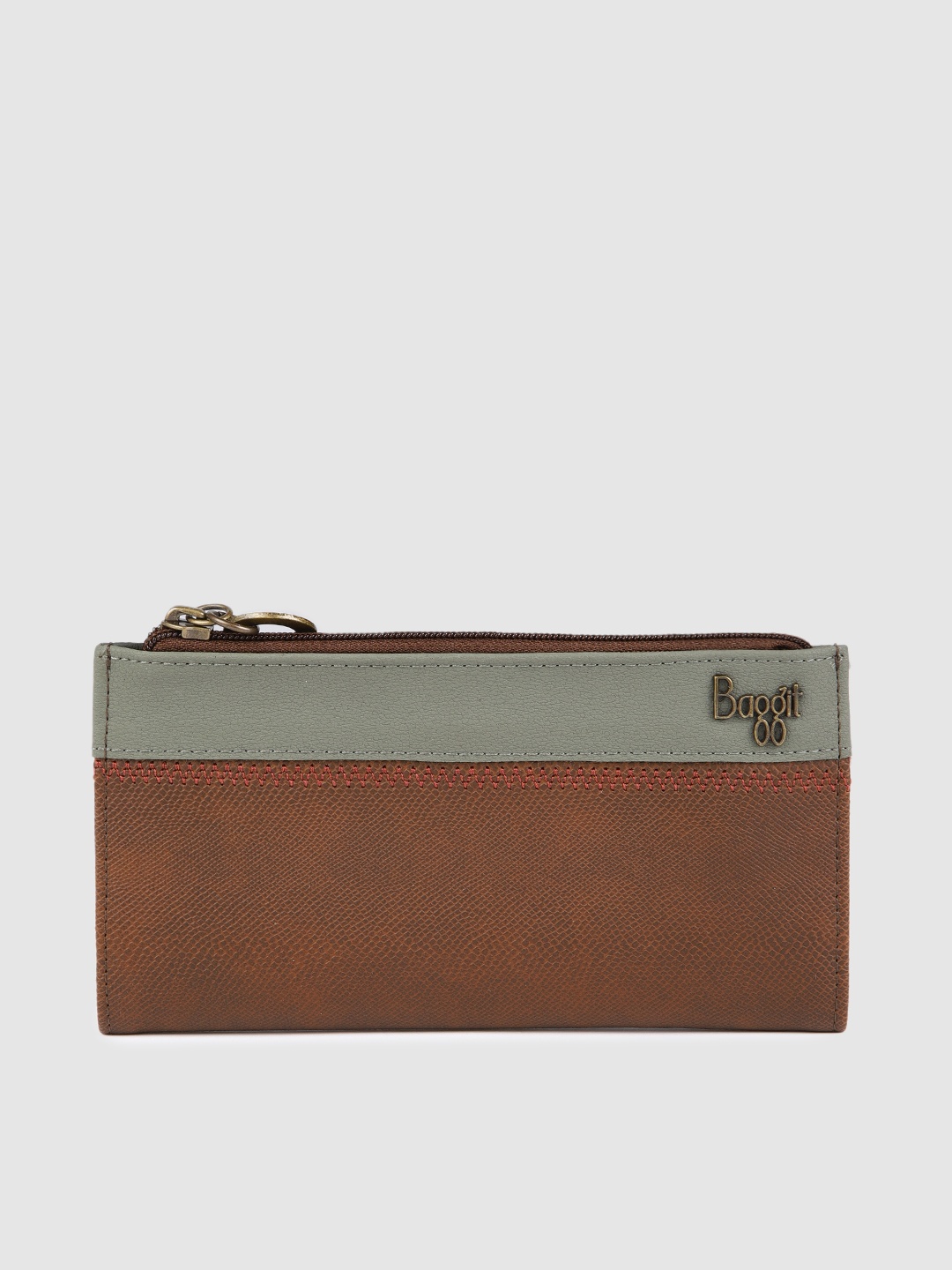 

Baggit Women Brown & Green FAULSY TRIVAGO Leather Two Fold Wallet