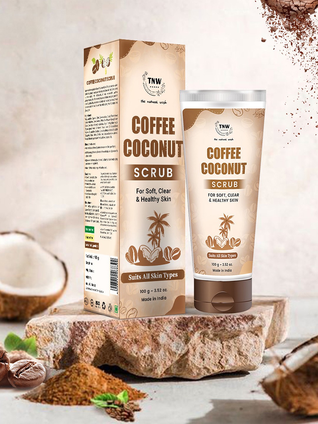 

TNW the natural wash Coffee Coconut Scrub 100g, Beige