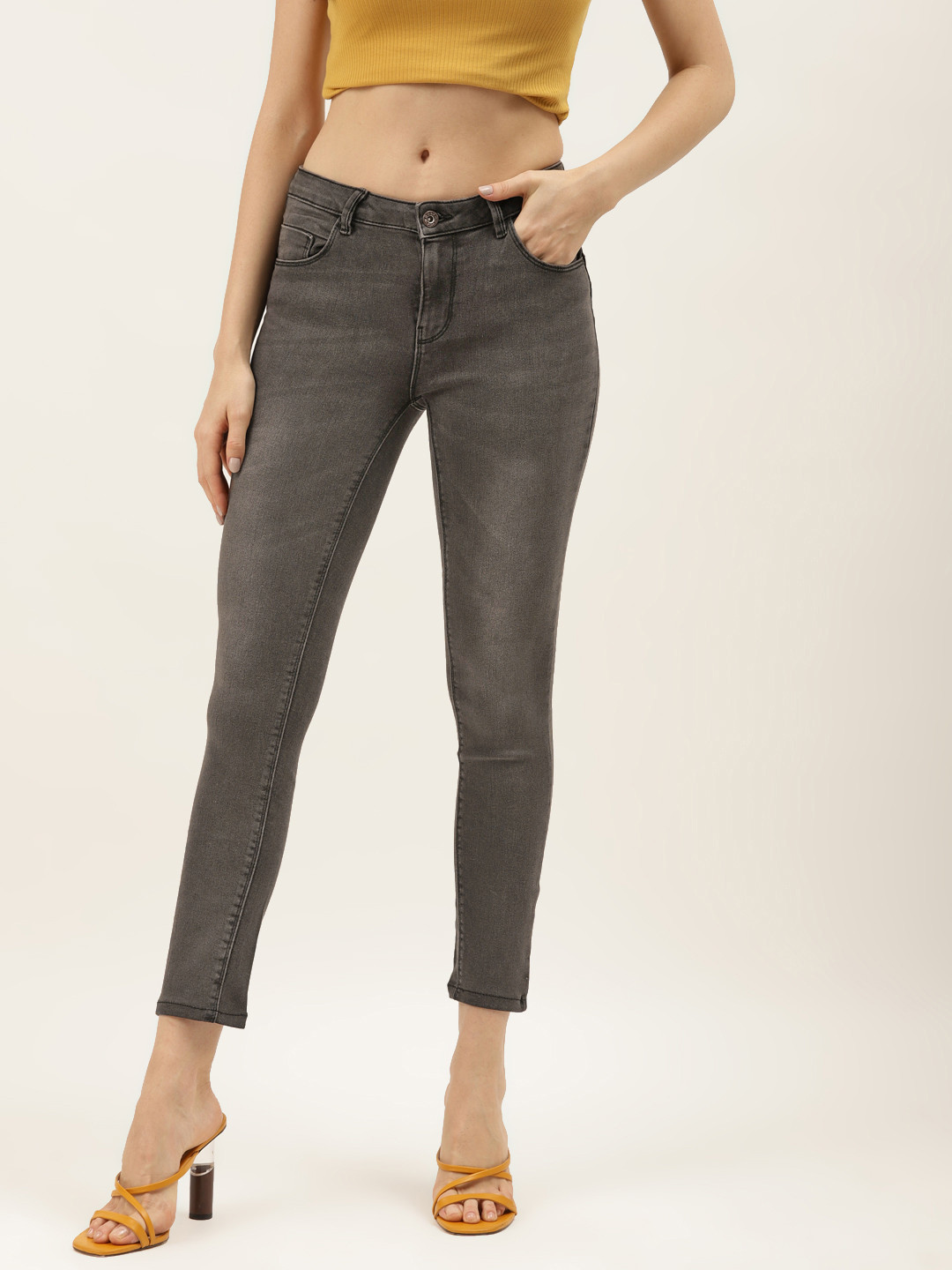

Malachi Women Charcoal Grey Skinny Fit Light Fade Stretchable Jeans