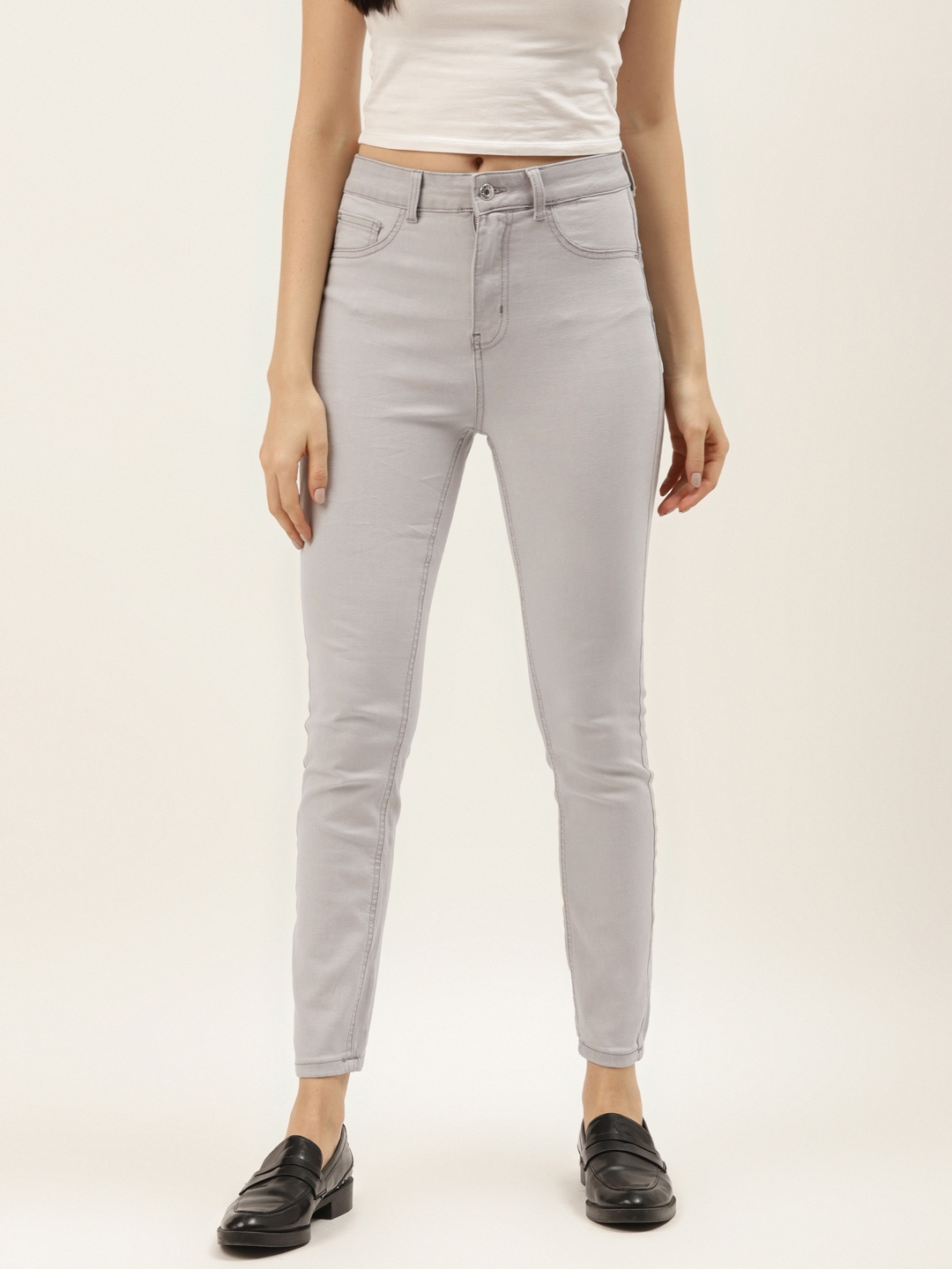 

Malachi Women Grey Skinny Fit High-Rise Stretchable Jeans