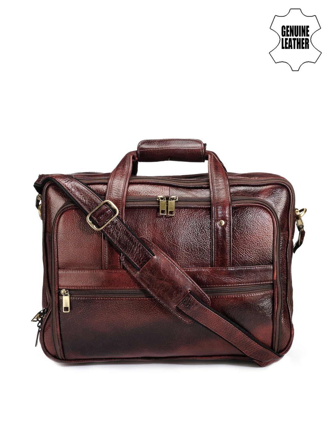 

Teakwood Leathers Unisex Brown Genuine Leather Laptop Bag