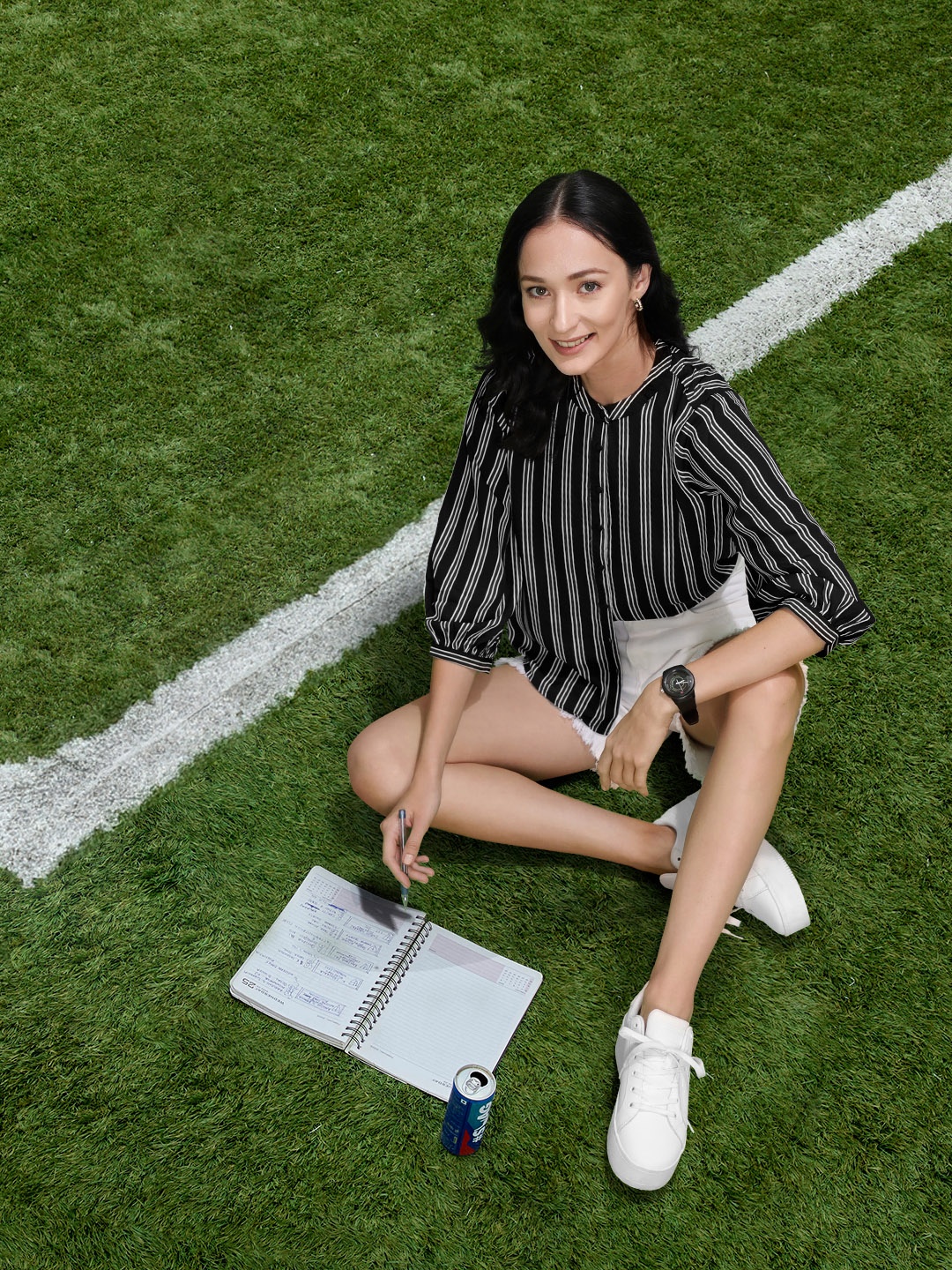 

Harvard Women Black & White Striped Casual Shirt