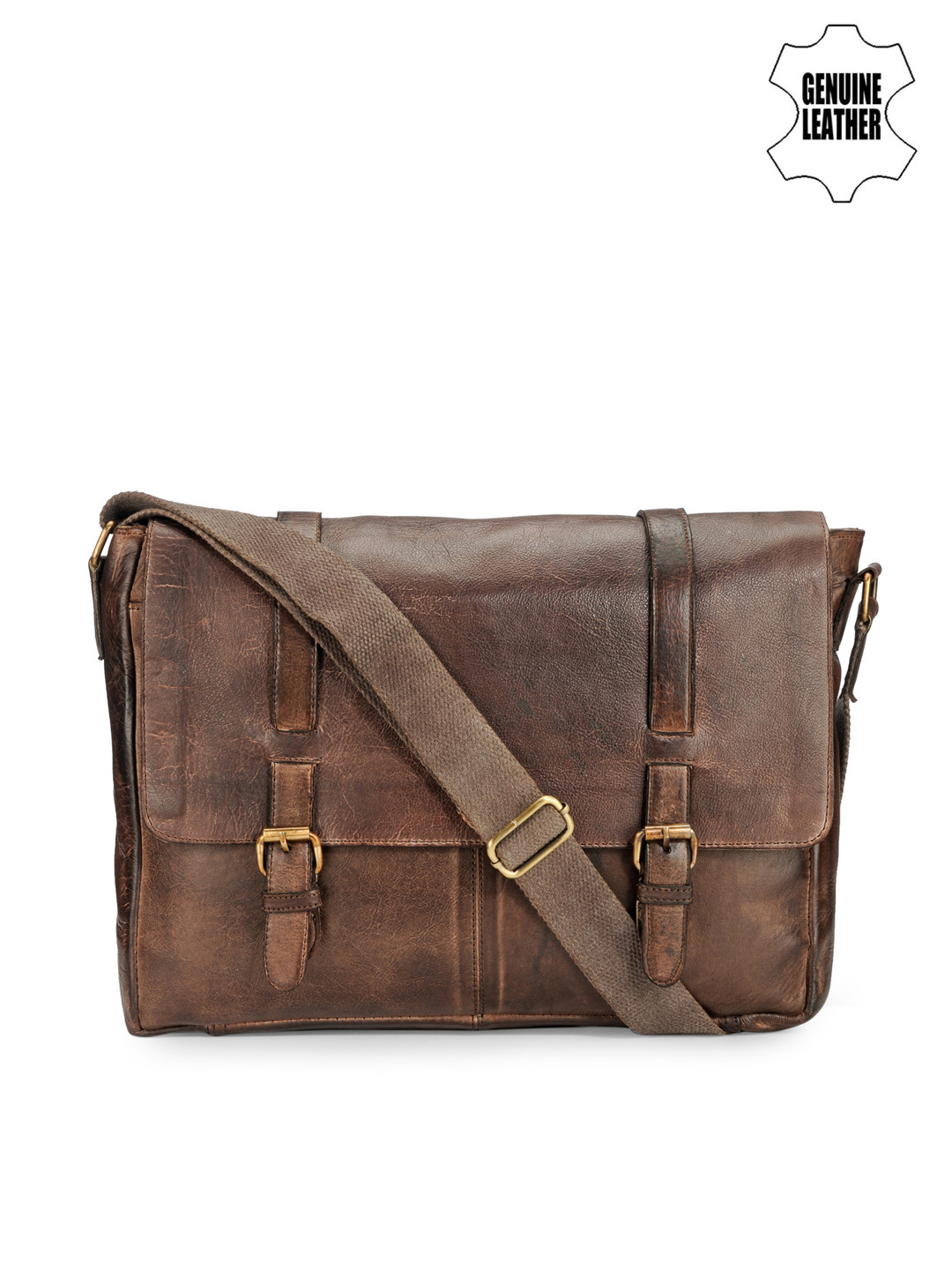 

Teakwood Leathers Unisex Brown Genuine Leather Laptop Bag