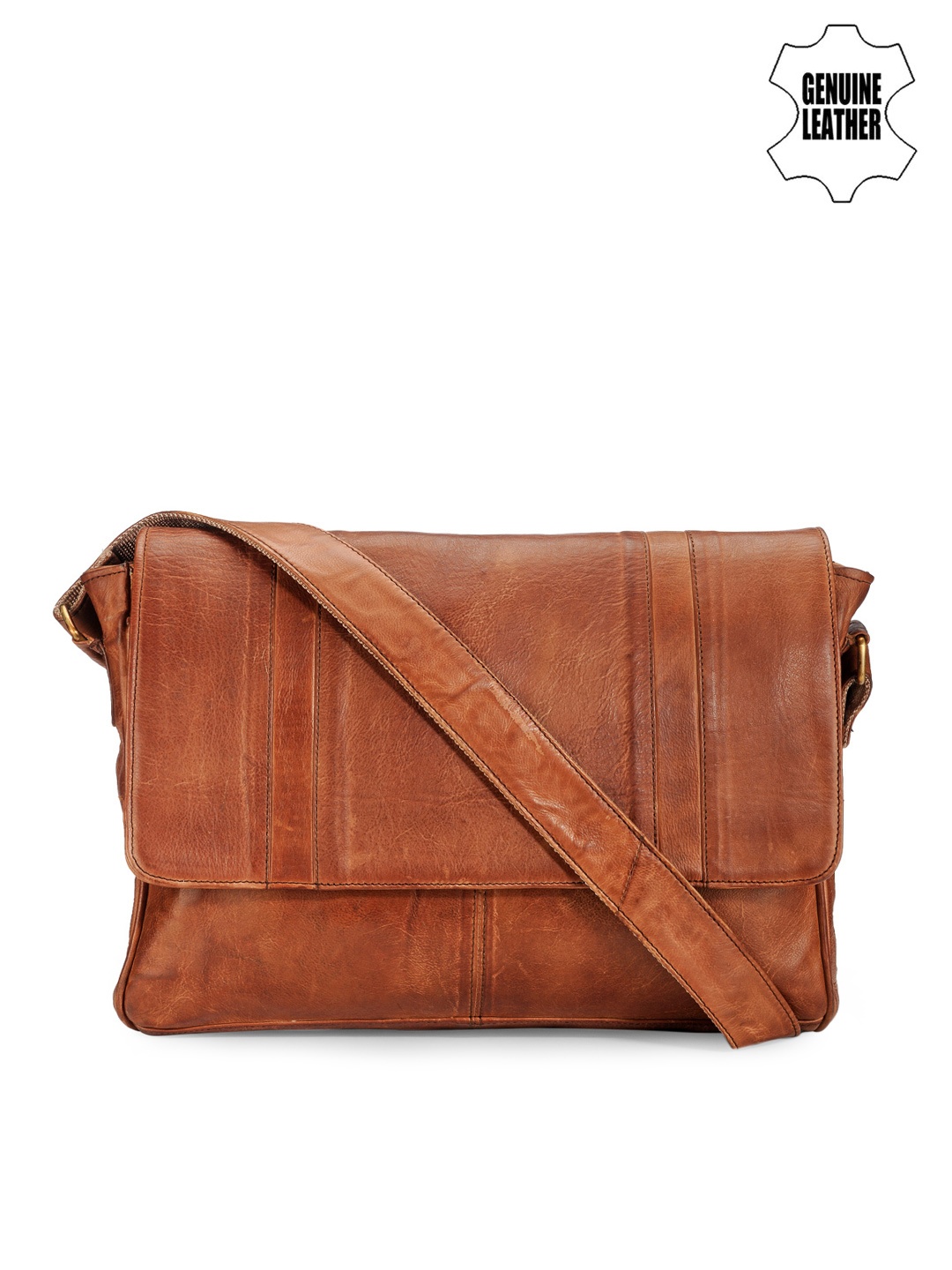 

Teakwood Leathers Unisex Tan Brown Genuine Leather Laptop Bag