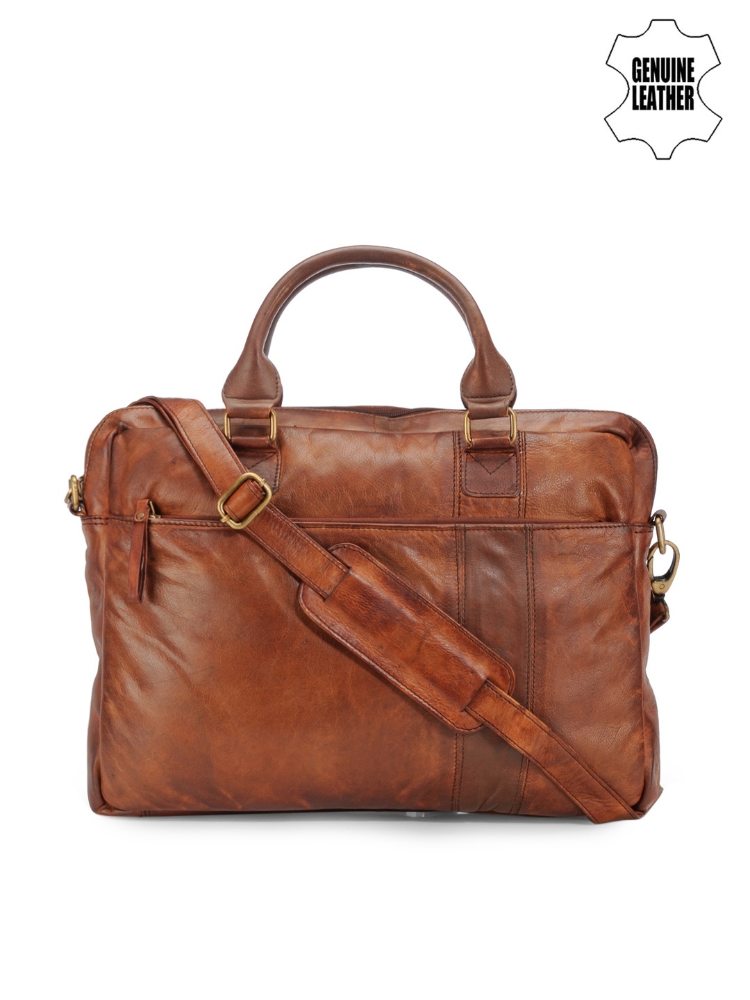 

Teakwood Leathers Unisex Tan Brown Genuine Leather Laptop Bag