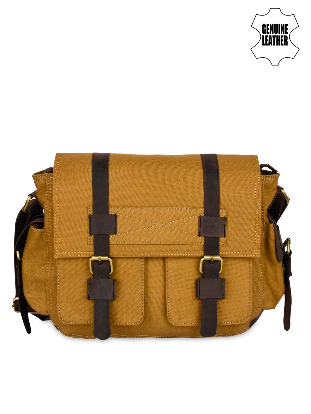 

Teakwood Leathers Unisex Mustard Yelllow Genuine Leather Laptop Bag