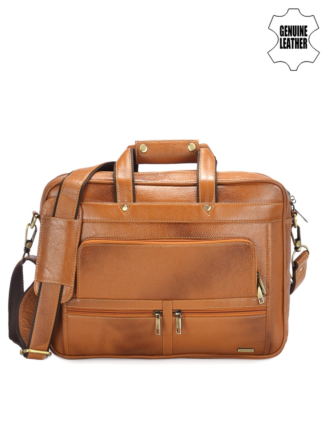 

Teakwood Leathers Unisex Tan Brown Genuine Leather Laptop Bag