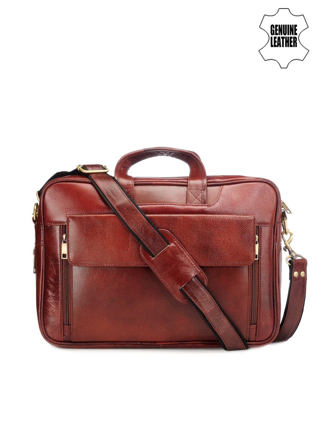 

Teakwood Leathers Unisex Brown Genuine Leather Laptop Bag