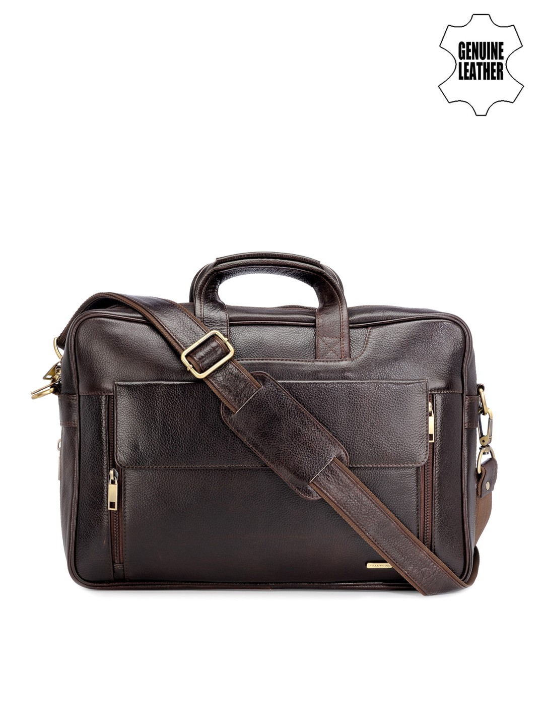 

Teakwood Leathers Unisex Brown Genuine Leather Laptop Bag