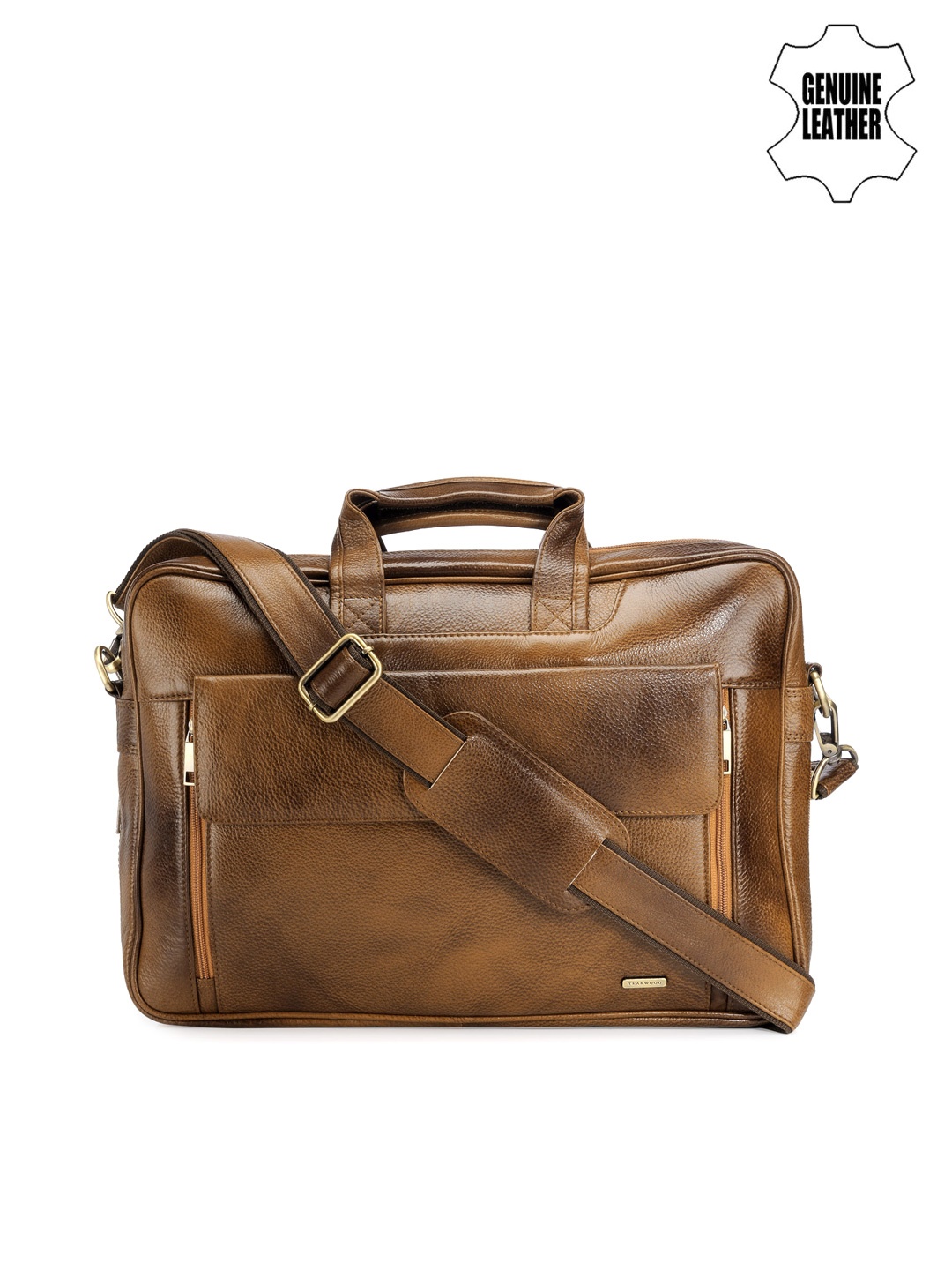 

Teakwood Leathers Unisex Tan Brown Genuine Leather Laptop Bag