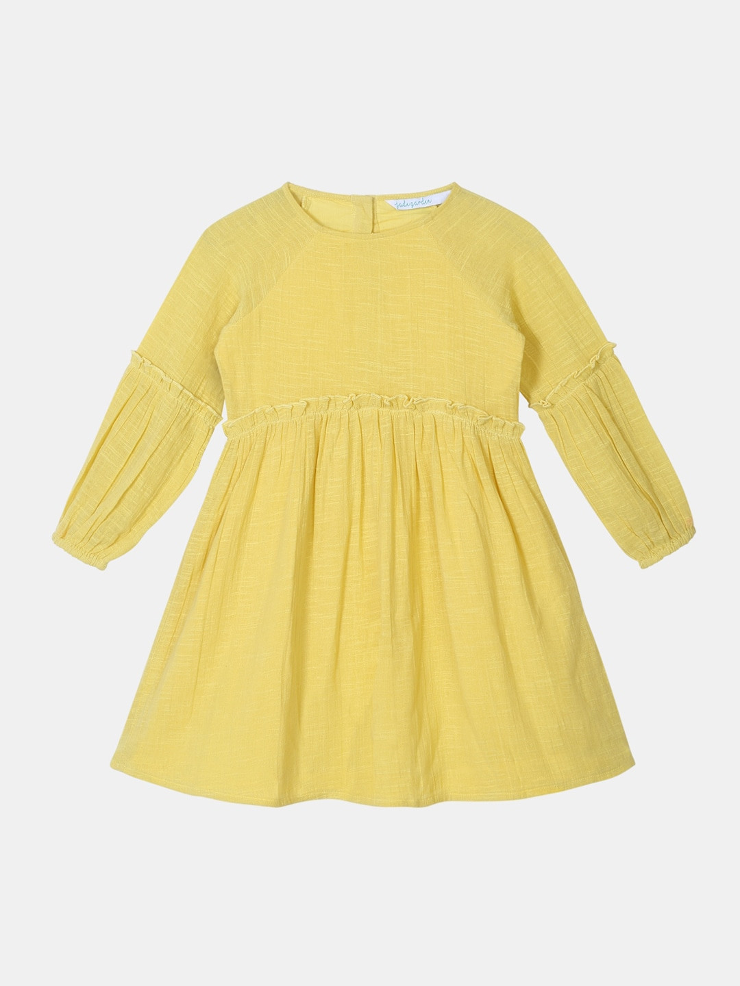 

Jade Garden Yellow Empire Sustainable Dress