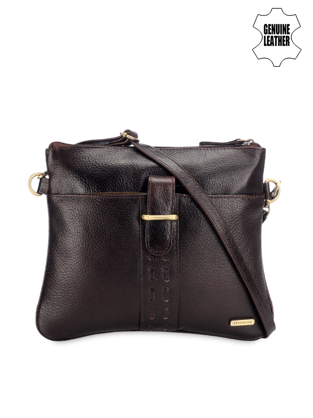 

Teakwood Leathers Unisex Brown Leather Messenger Bag