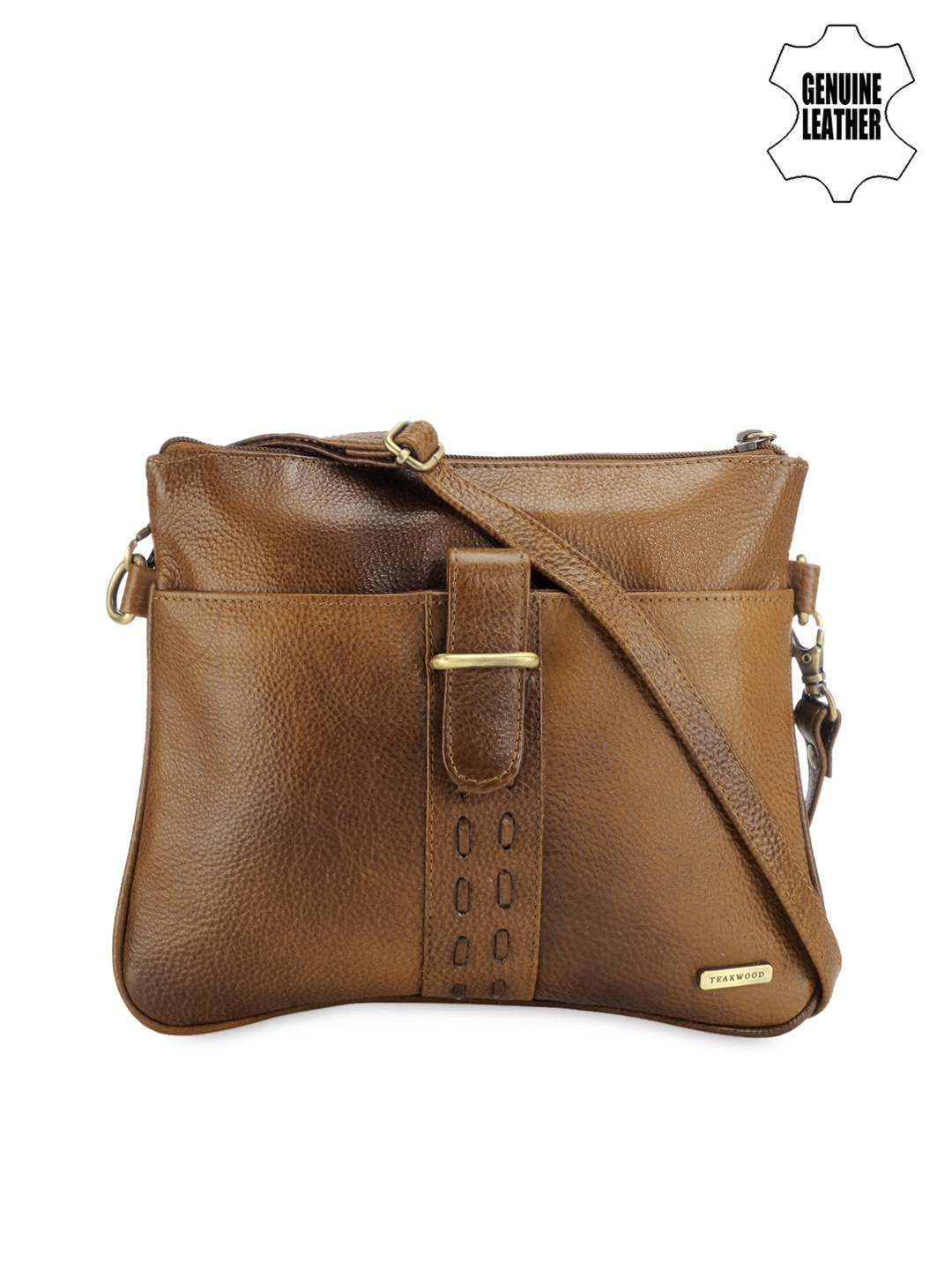 

Teakwood Leather Unisex Tan Brown Leathers Messenger Bag