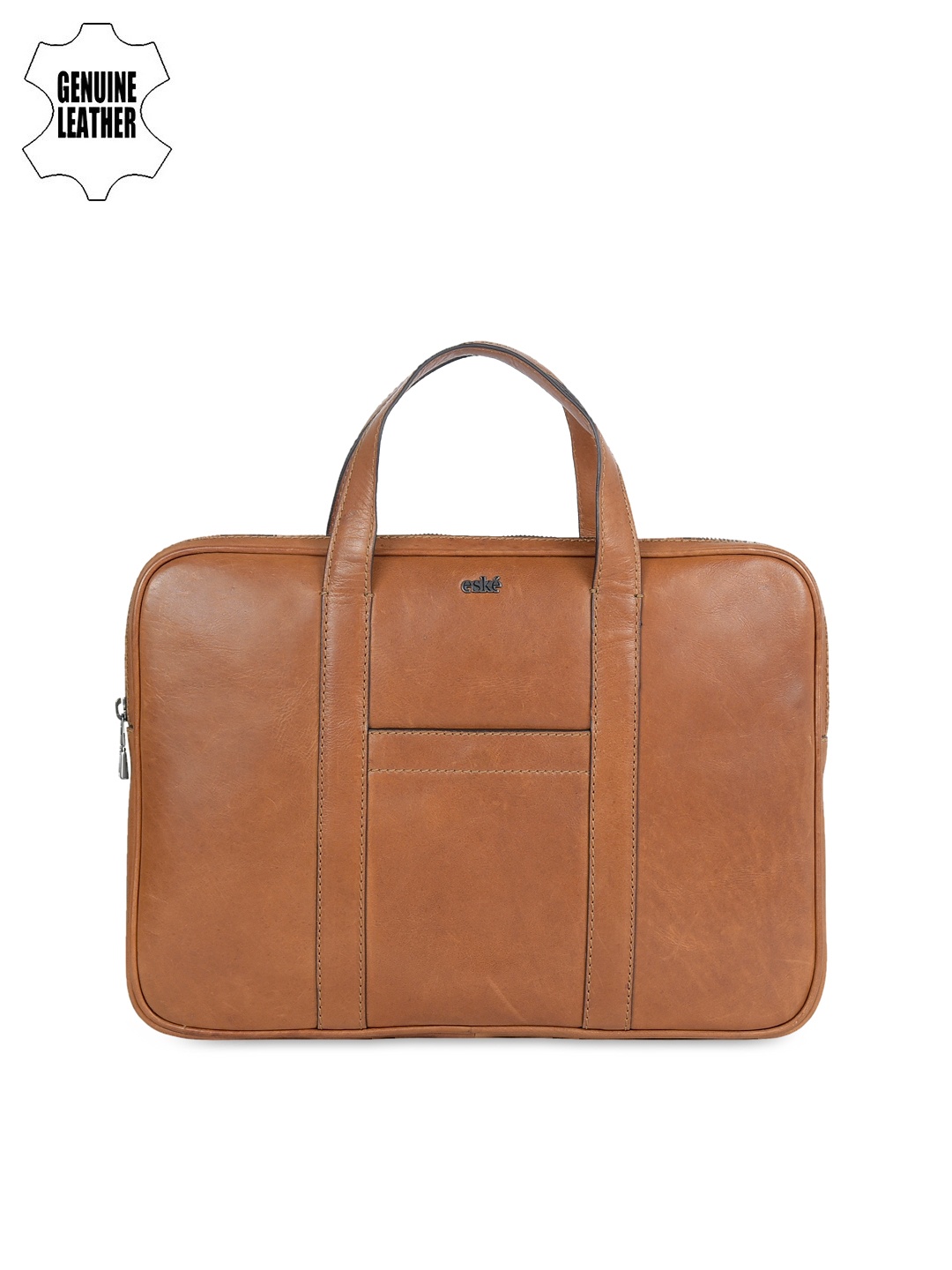 

Eske Men Tan Brown Genuine Leather Laptop Bag