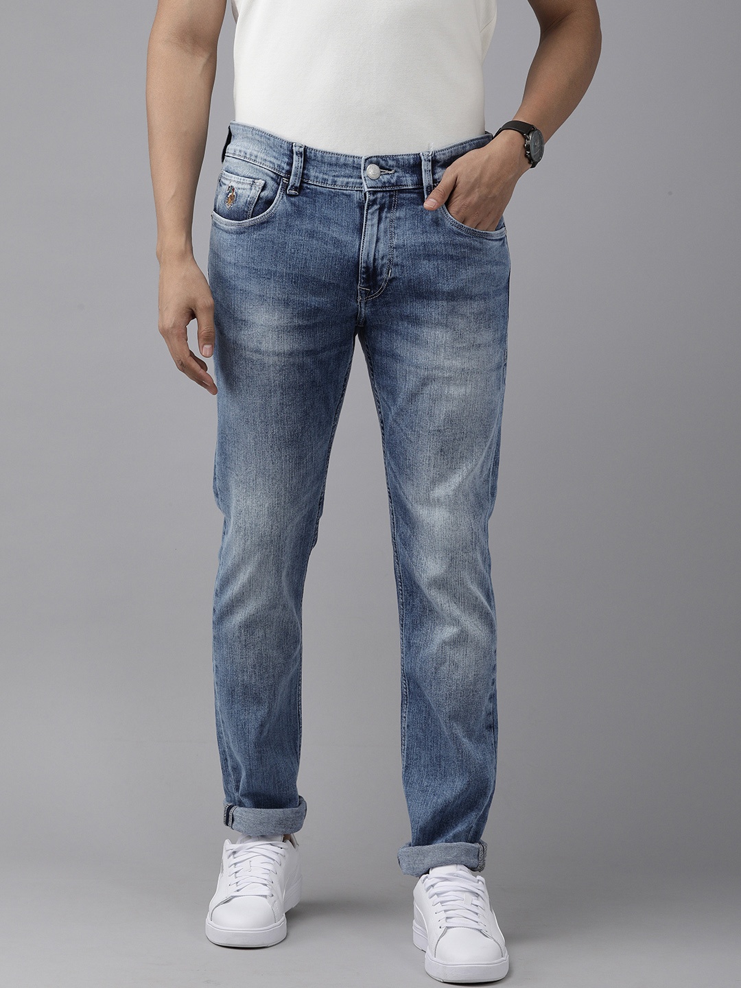 

U.S. Polo Assn. Denim Co. Men Blue Faded Skinny Fit Jeans